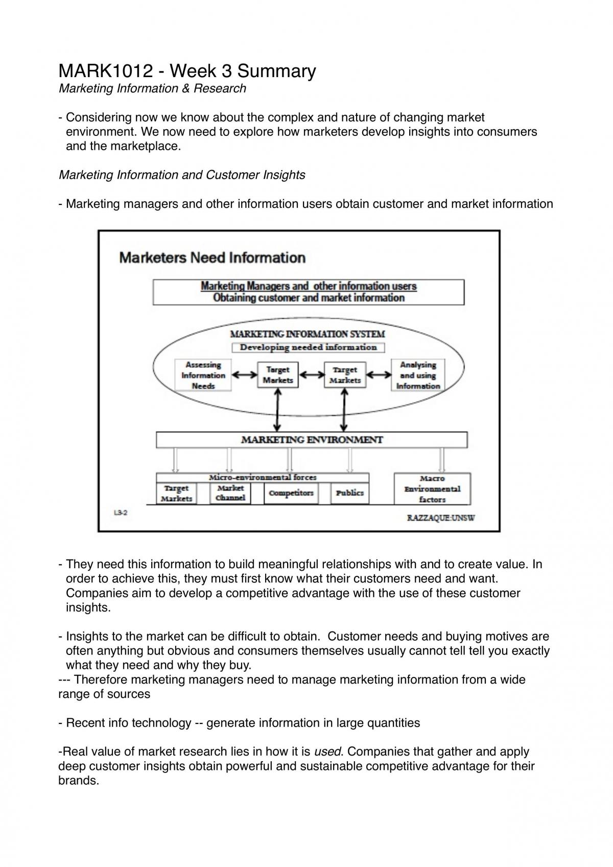 MARK1012 - Week 3 Summary - Page 1