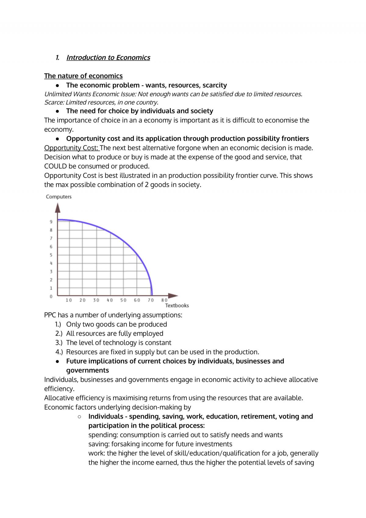 Preliminary Economics Notes - Page 1