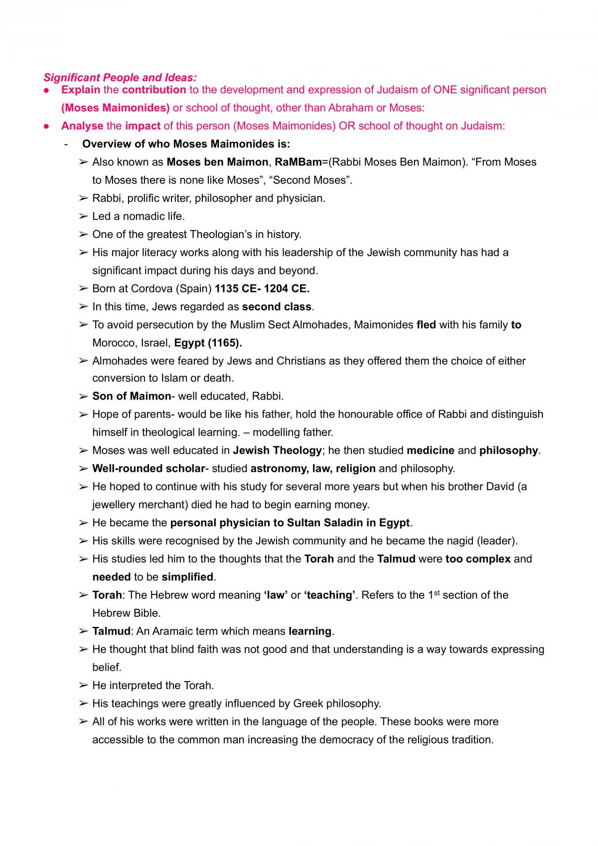 Judaism Notes - Page 1