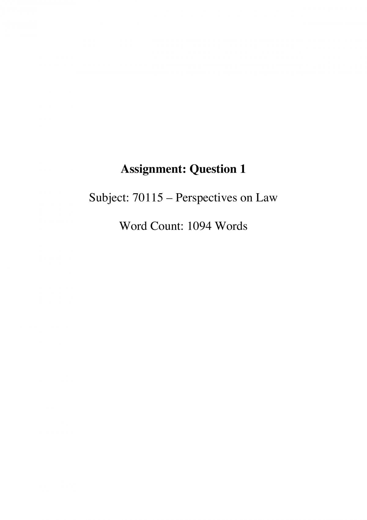 Perspectives Assignment - Page 1