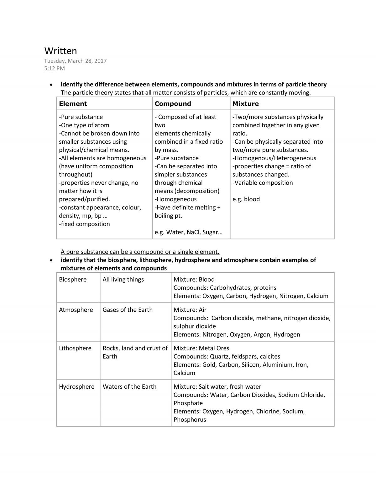 Preliminary 'The Chemical Earth' Notes - Page 1
