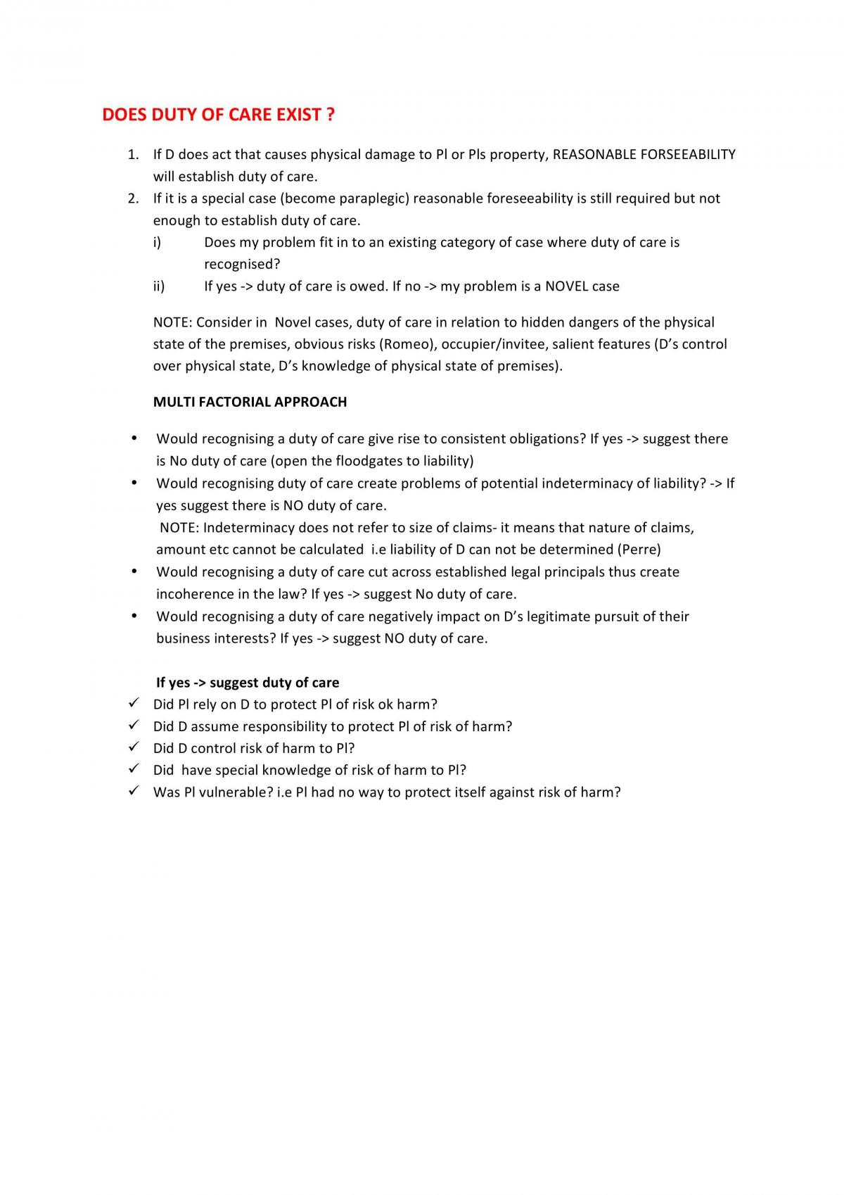 Torts Law Complete Class Notes 2011 - Page 1