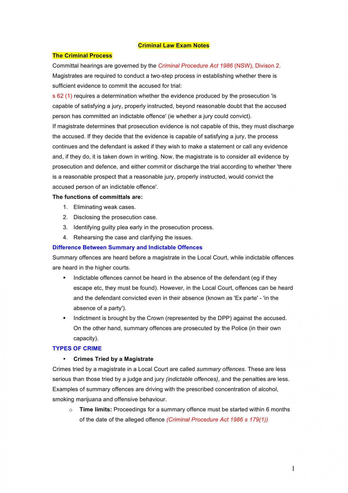 Complete Criminal Law Notes - Page 1
