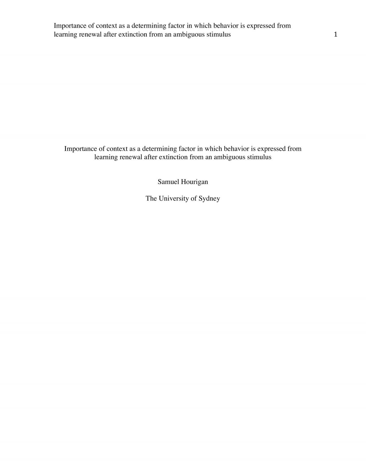 PSYC1002 report 2013 - Page 1