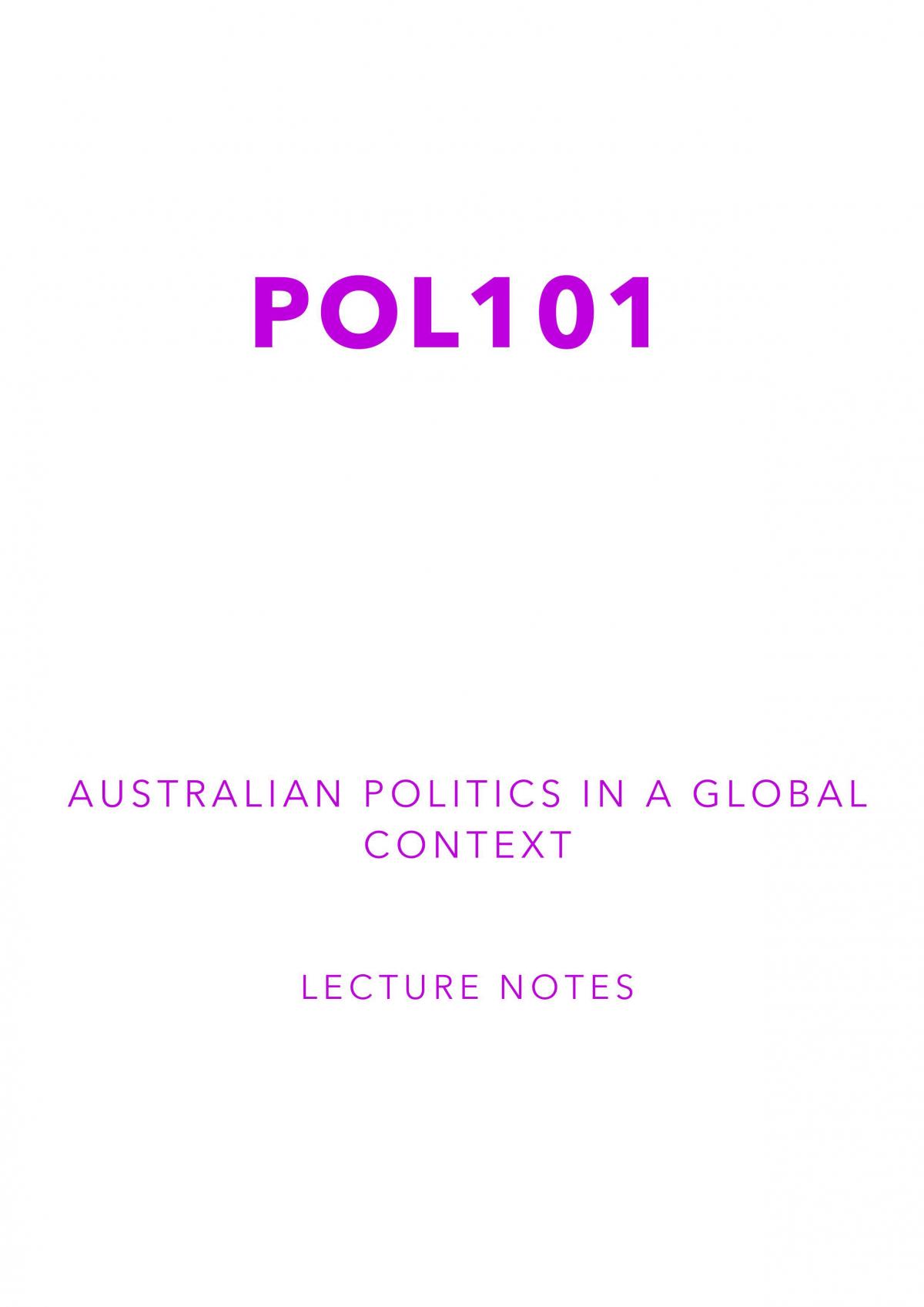 Australian Politics in Global Context Notes - Page 1