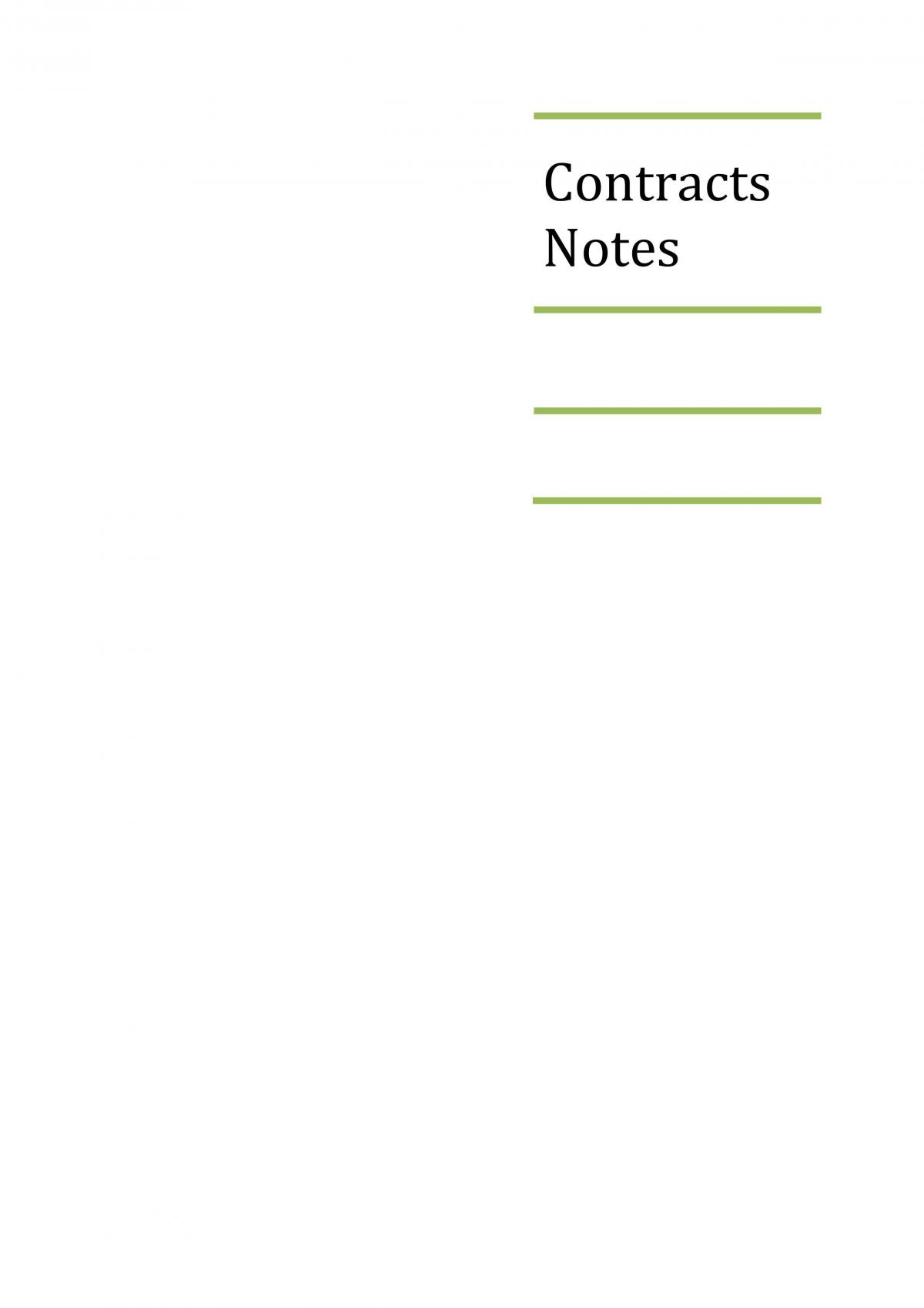 Contracts Exam Notes - Page 1