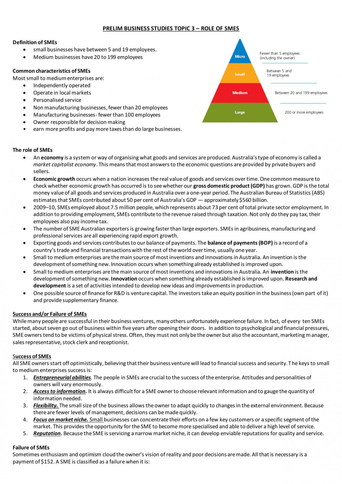 Preliminary Business Studies Notes  - Page 1