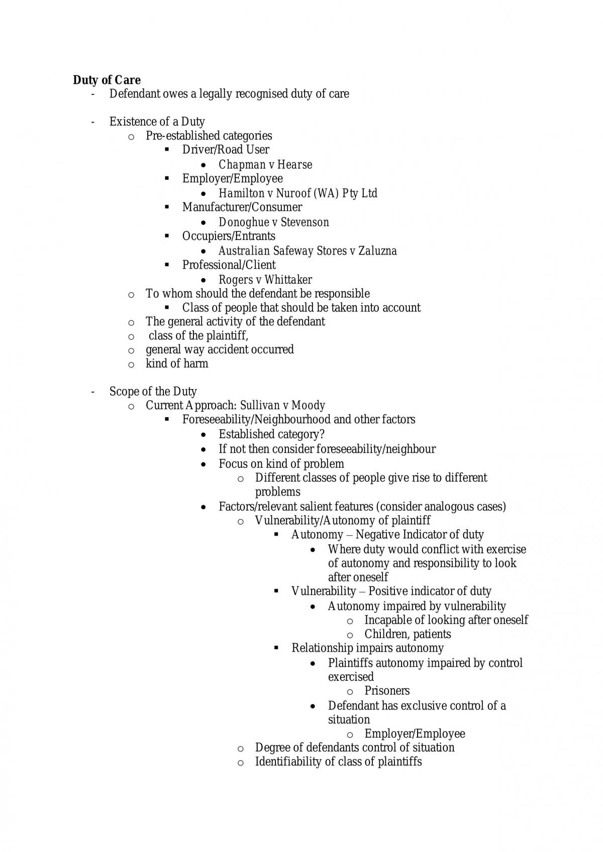 Torts 1 Notes - Page 1