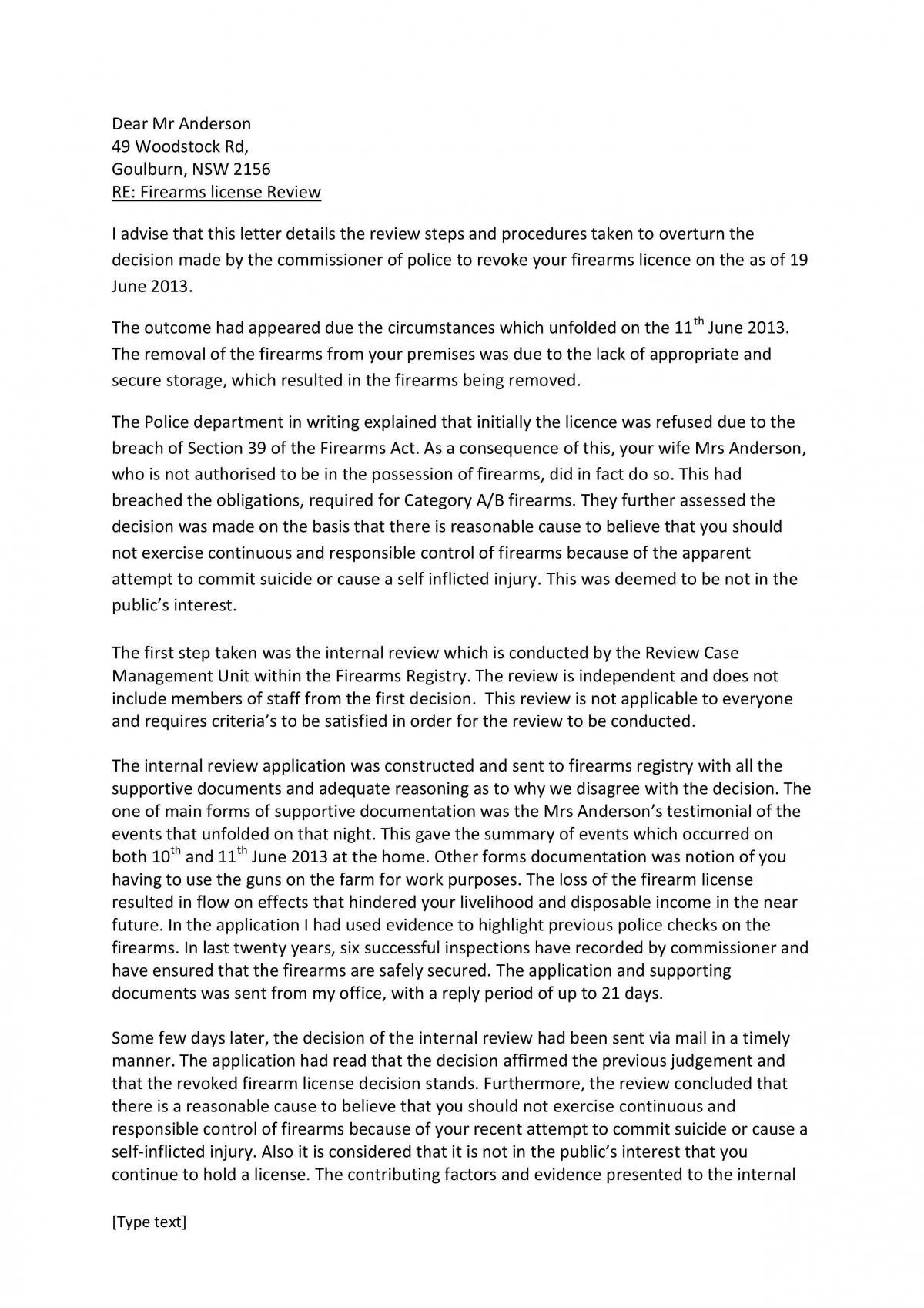 Letter of Advice - Page 1