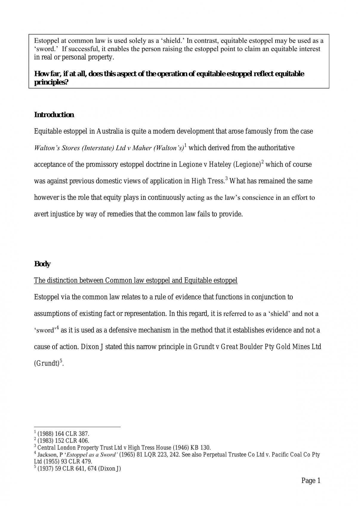 Equity & Trusts 2 Assignment - Page 1