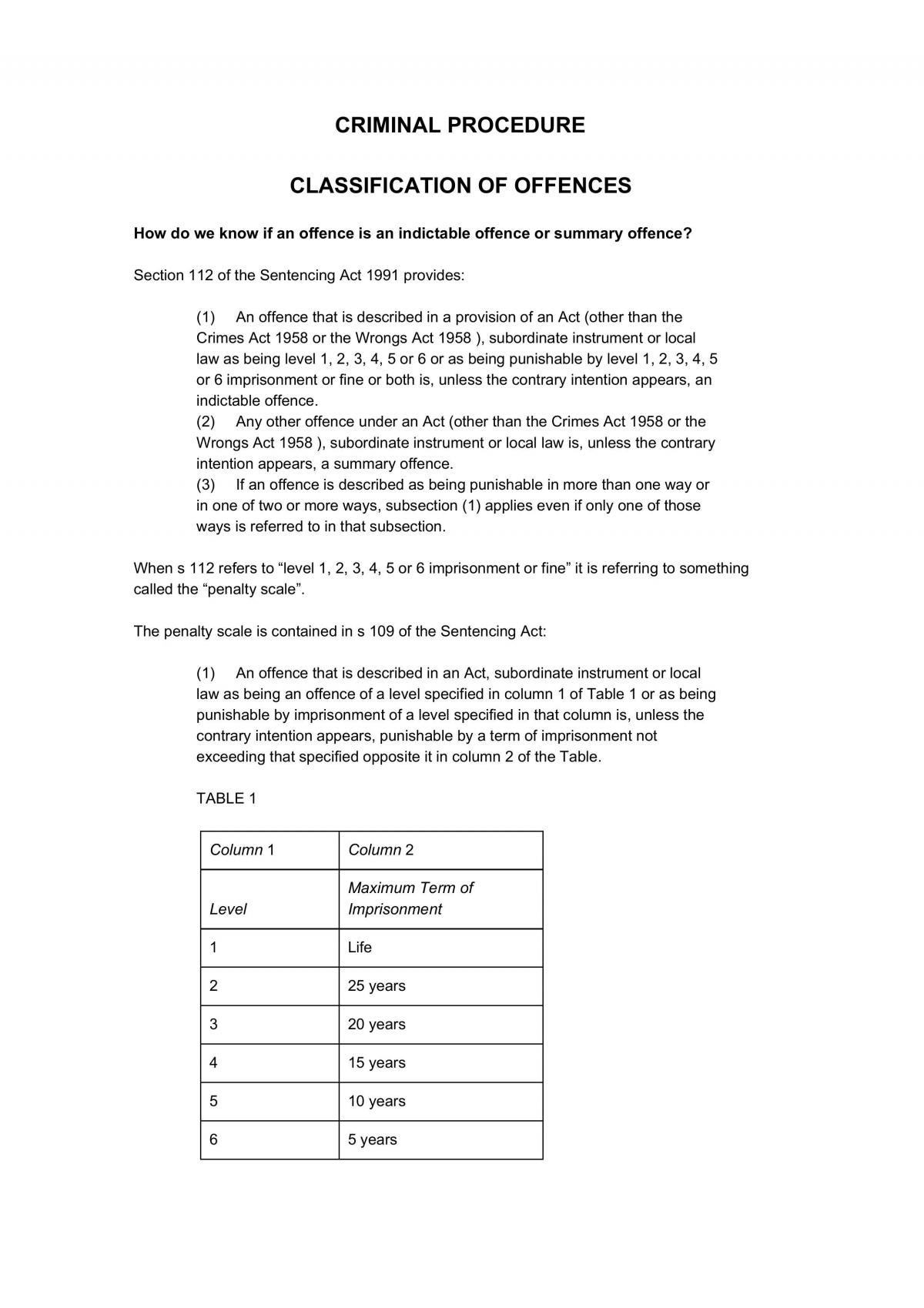 Criminal Law and Procedure Notes - Page 1