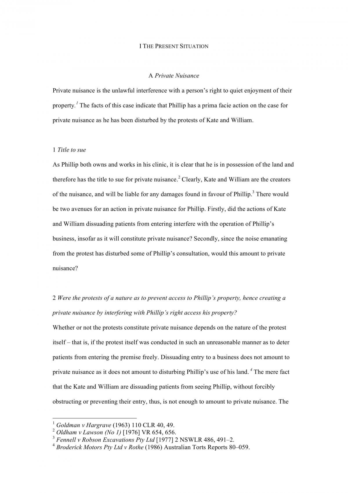 Torts Essay - Page 1