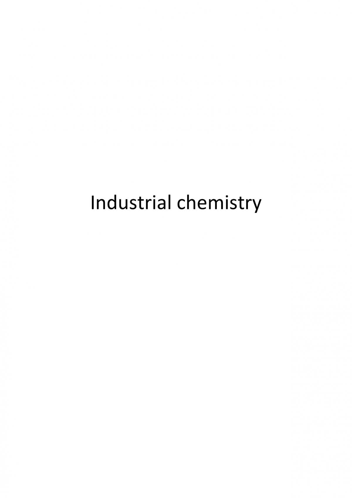 Industrial Chemistry Elective Notes - Page 1