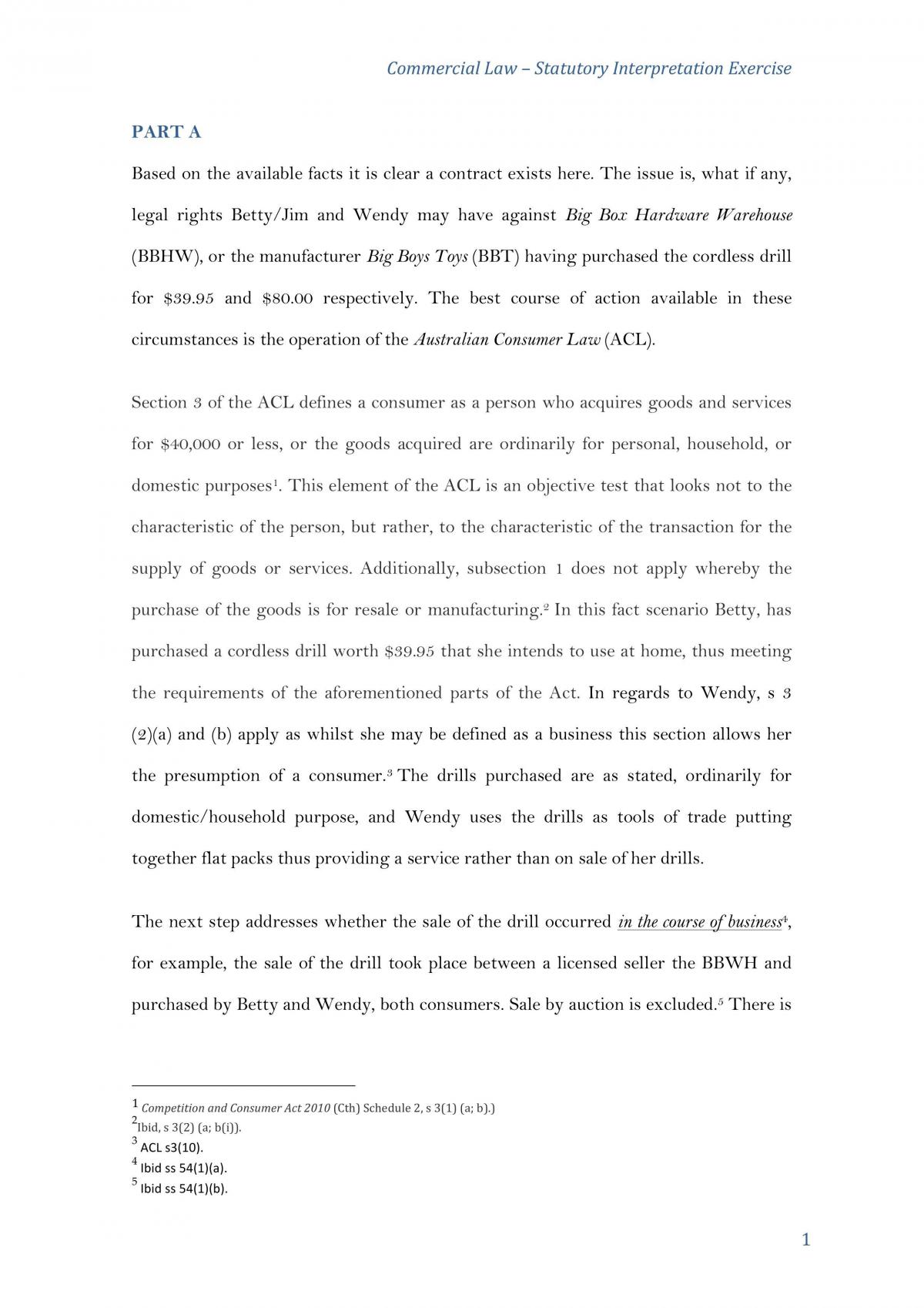 Statutory Interpretation Exercise - Page 1
