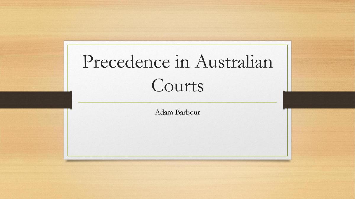 Precedence in Australian courts  - Page 1