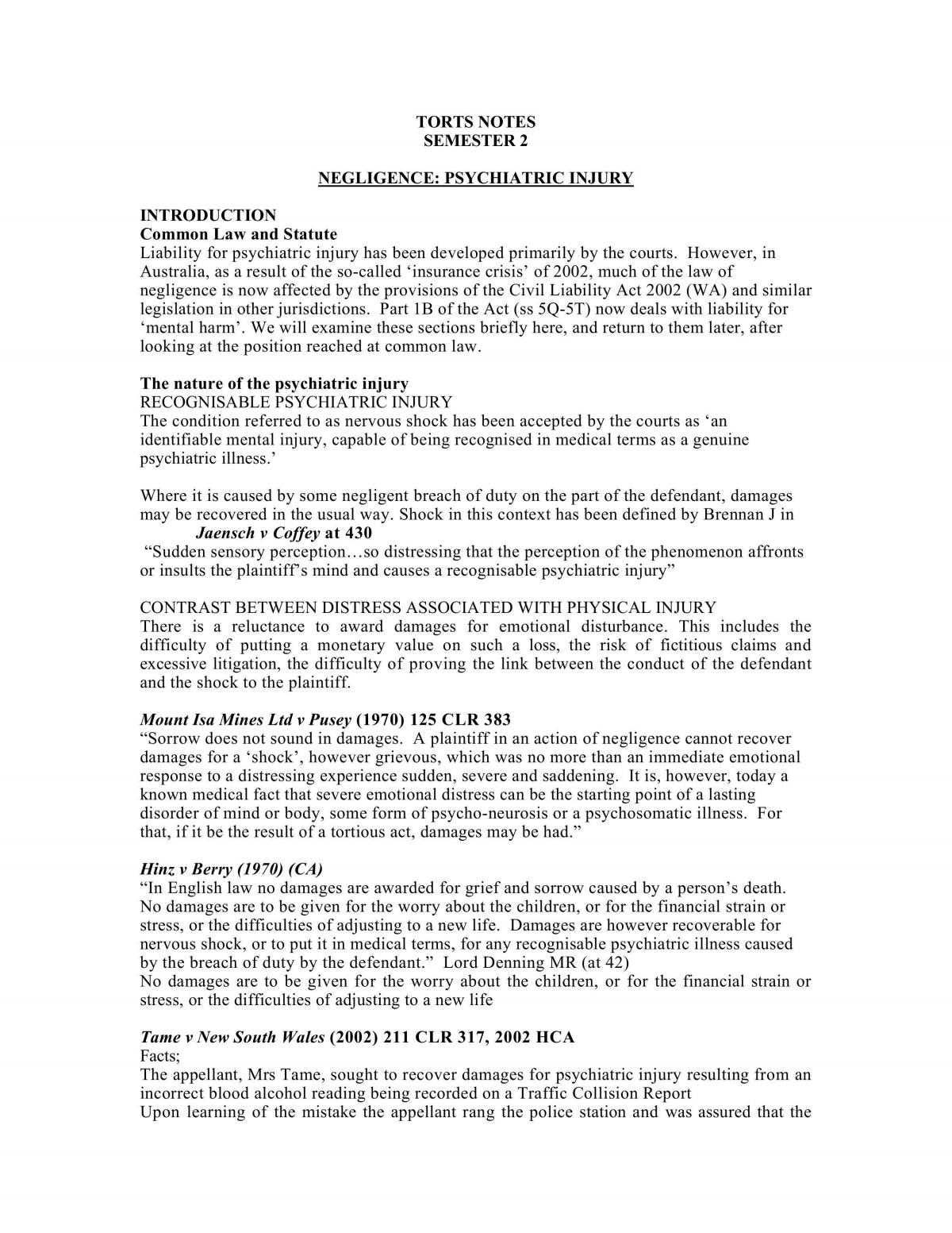 Torts II notes - Page 1