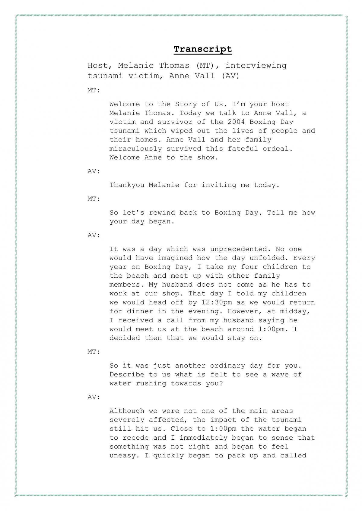 English Advanced Area of Study: Change - Creative Writing  - Page 1