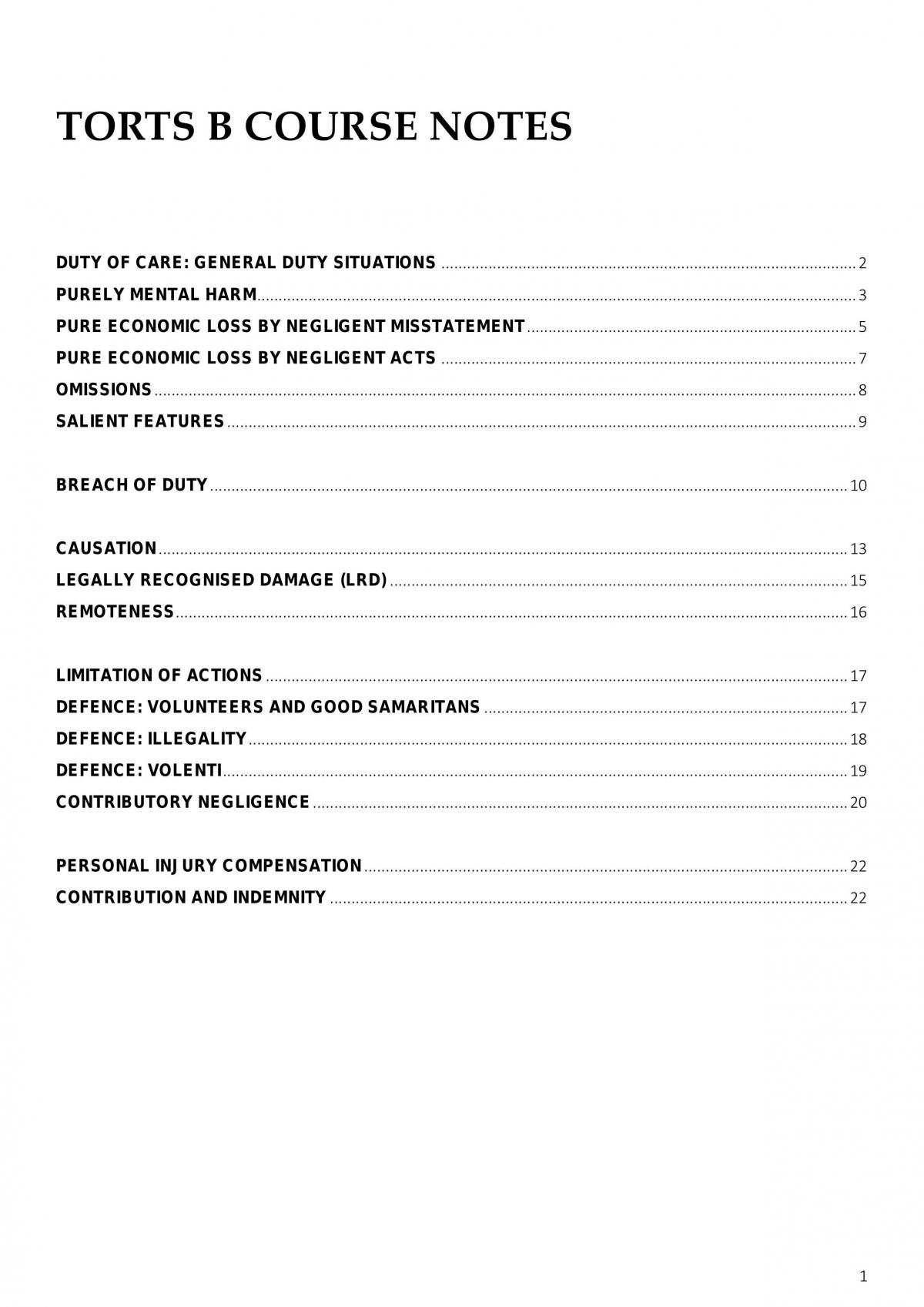 Torts B - Page 1