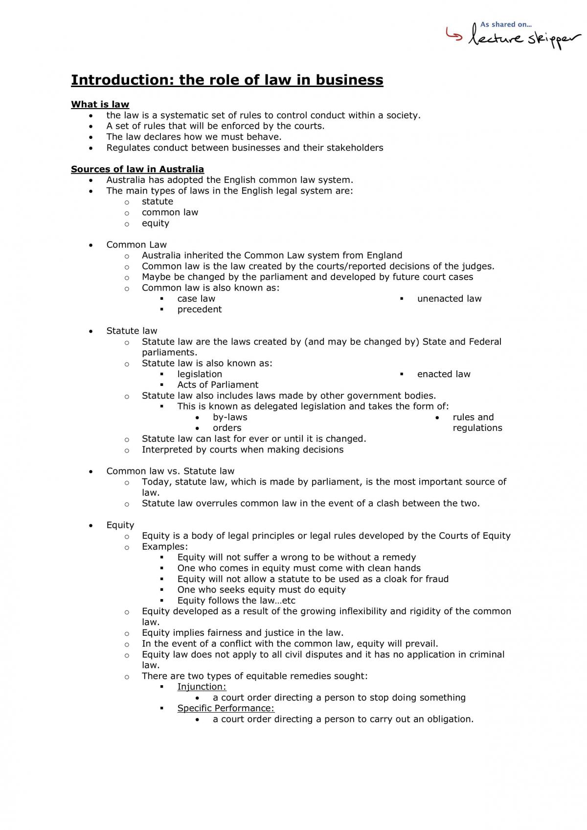 Study Notes - Page 1