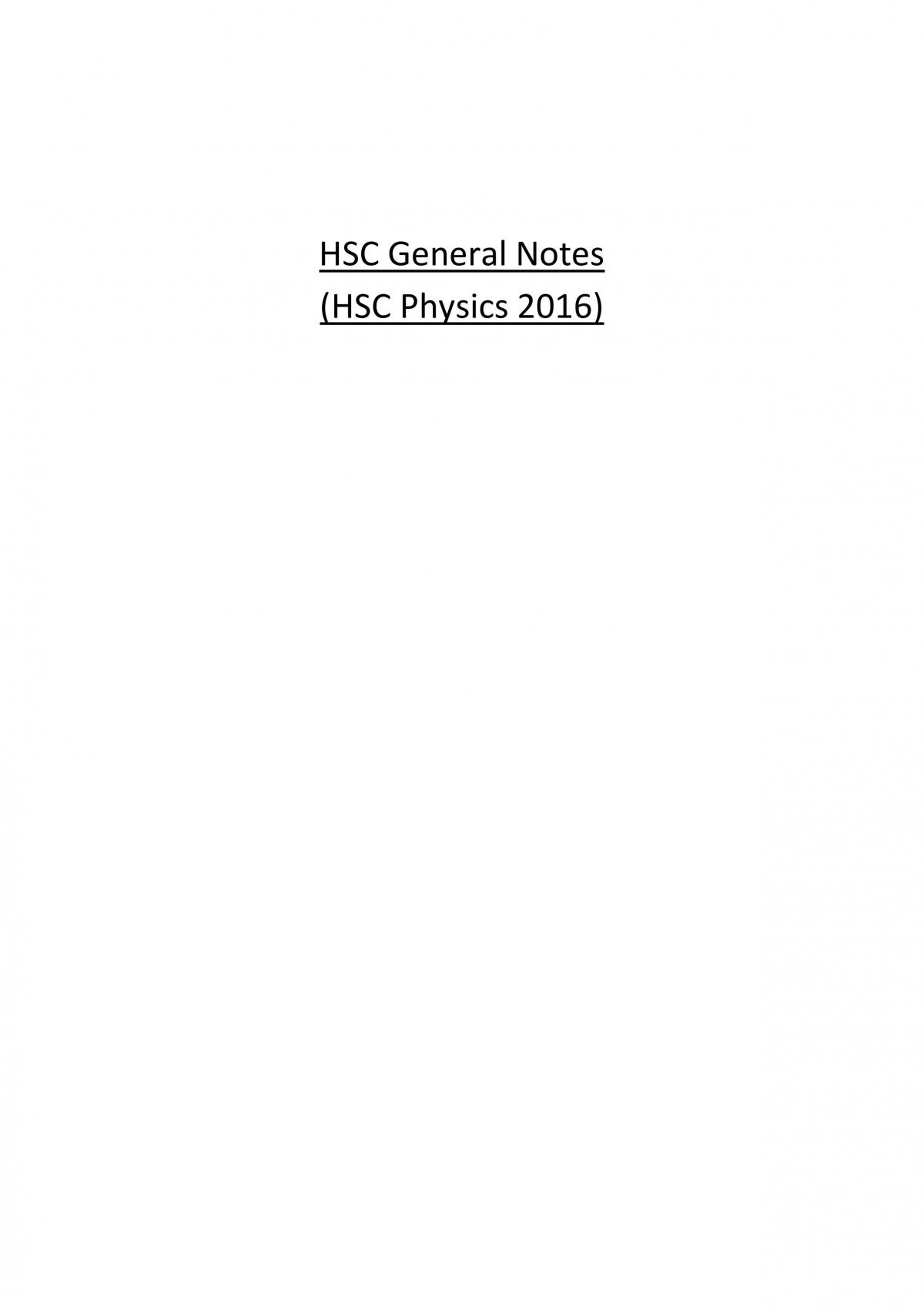 HSC Physics - Complete Notes (Practicals in Separate Document ...