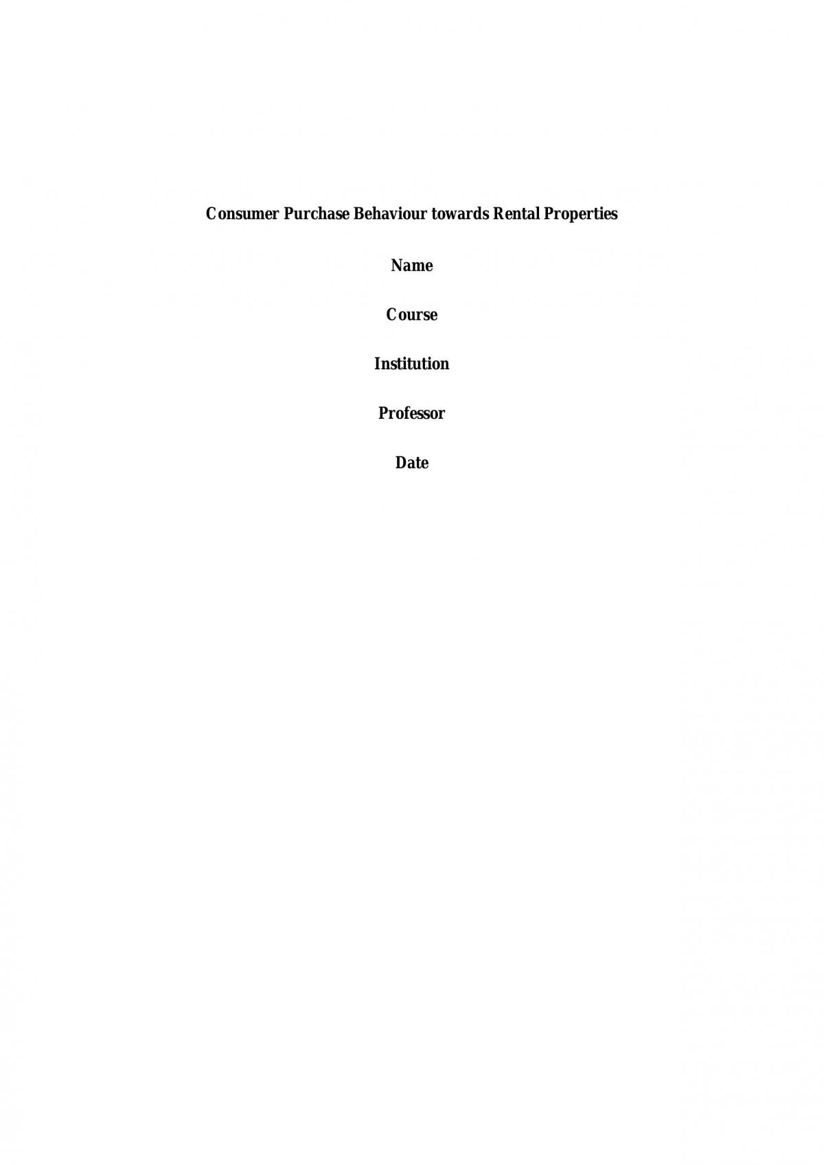 Consumer Purchasing Behavior  - Page 1