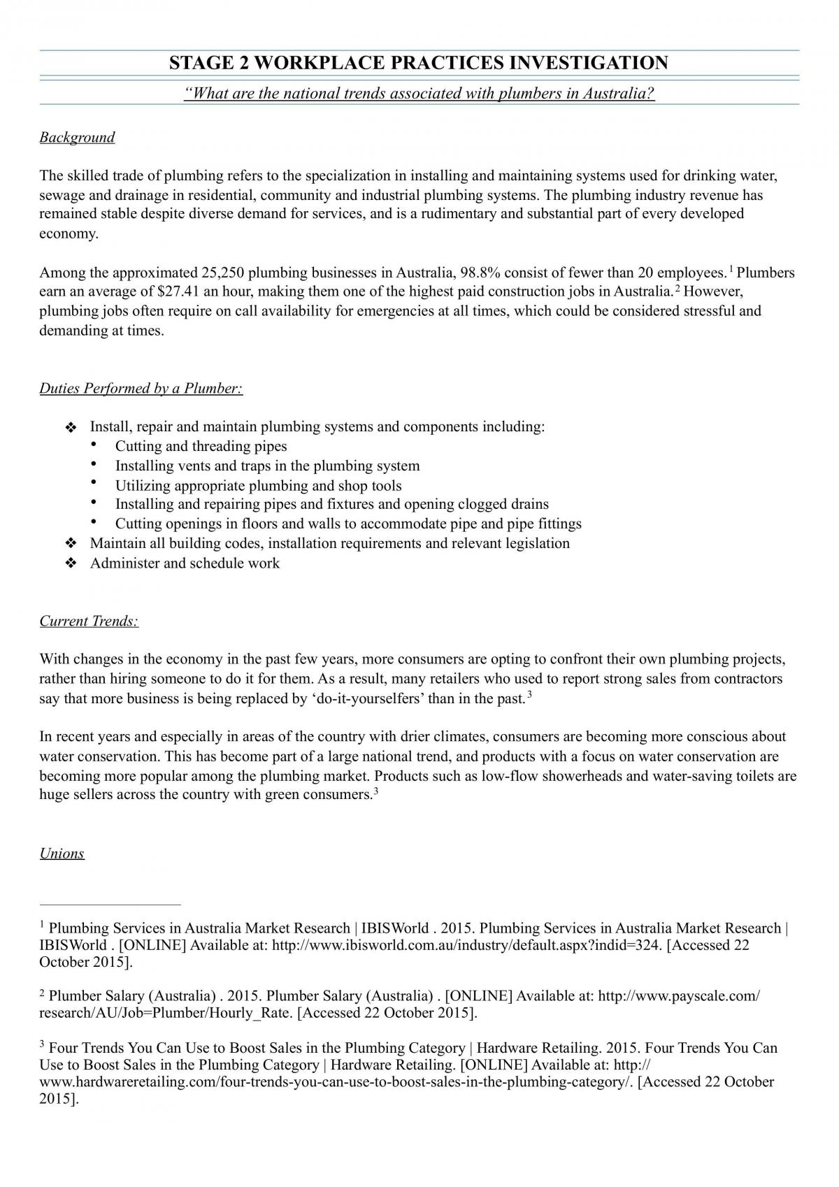Workplace Practices Investigation - Page 1