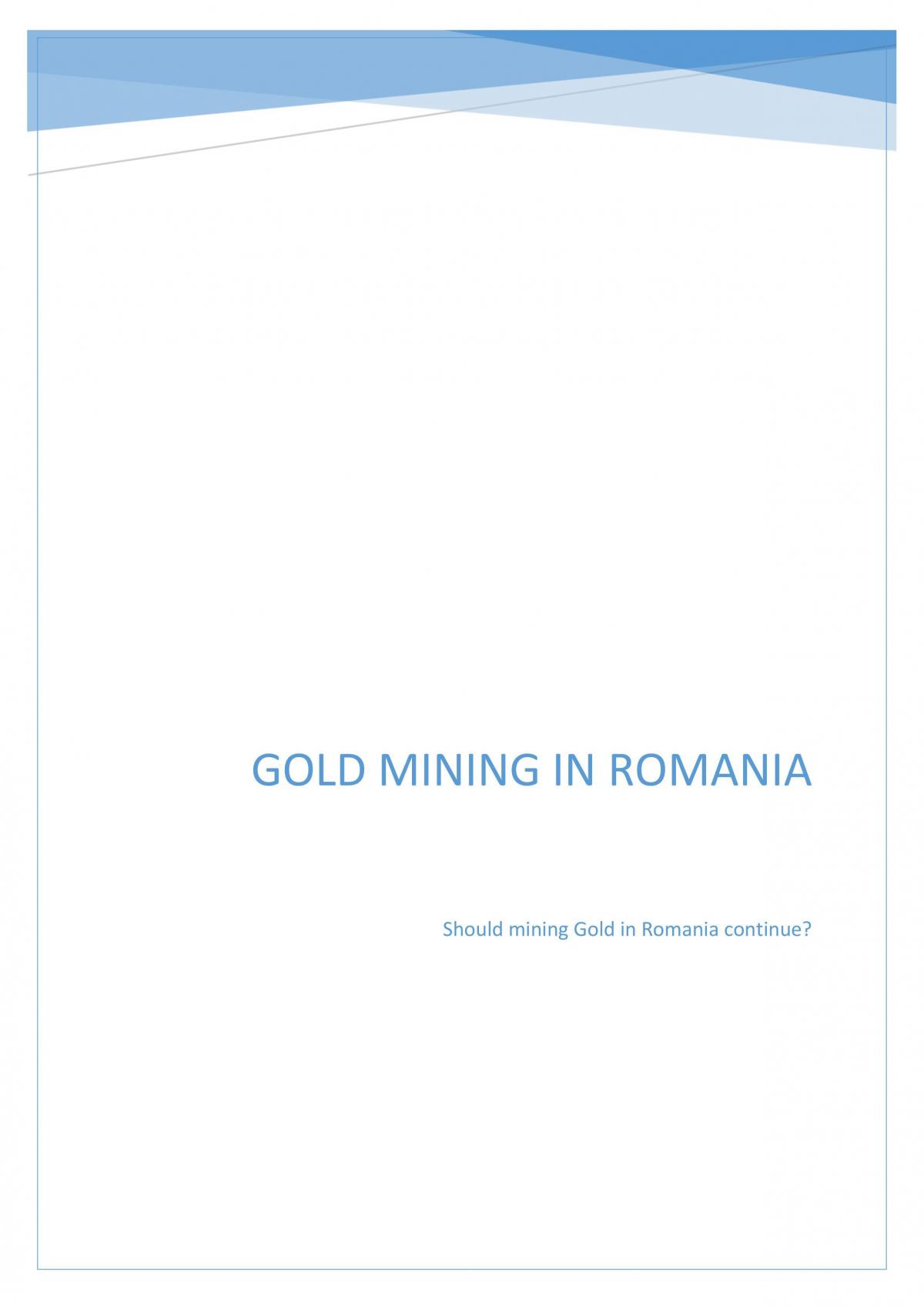 The Gold Mining Industry in Romania - Page 1