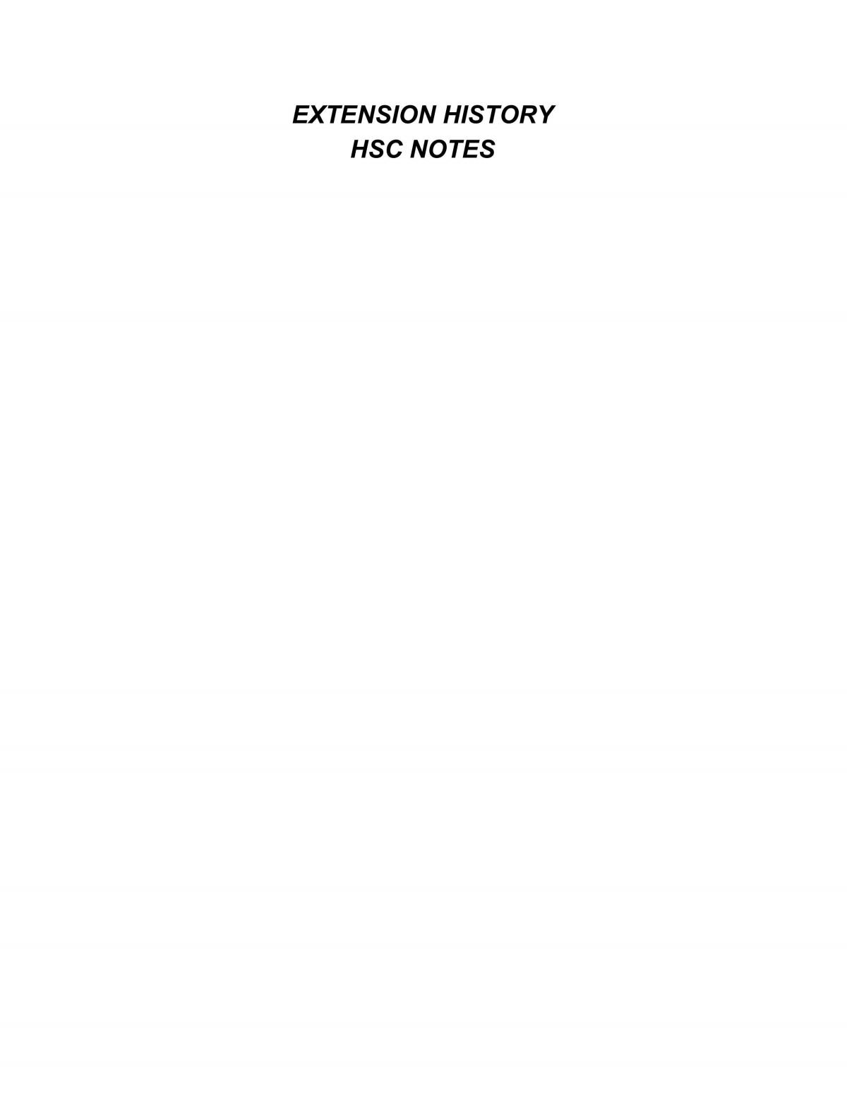 History Extension Notes - Page 1