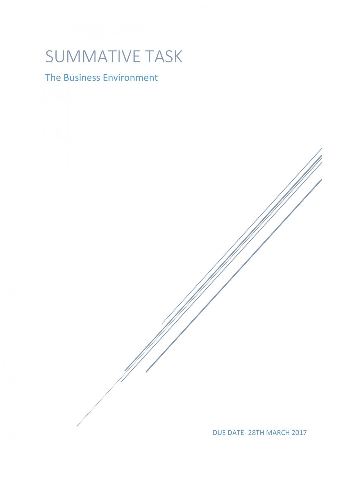 The External Business Environment - Page 1