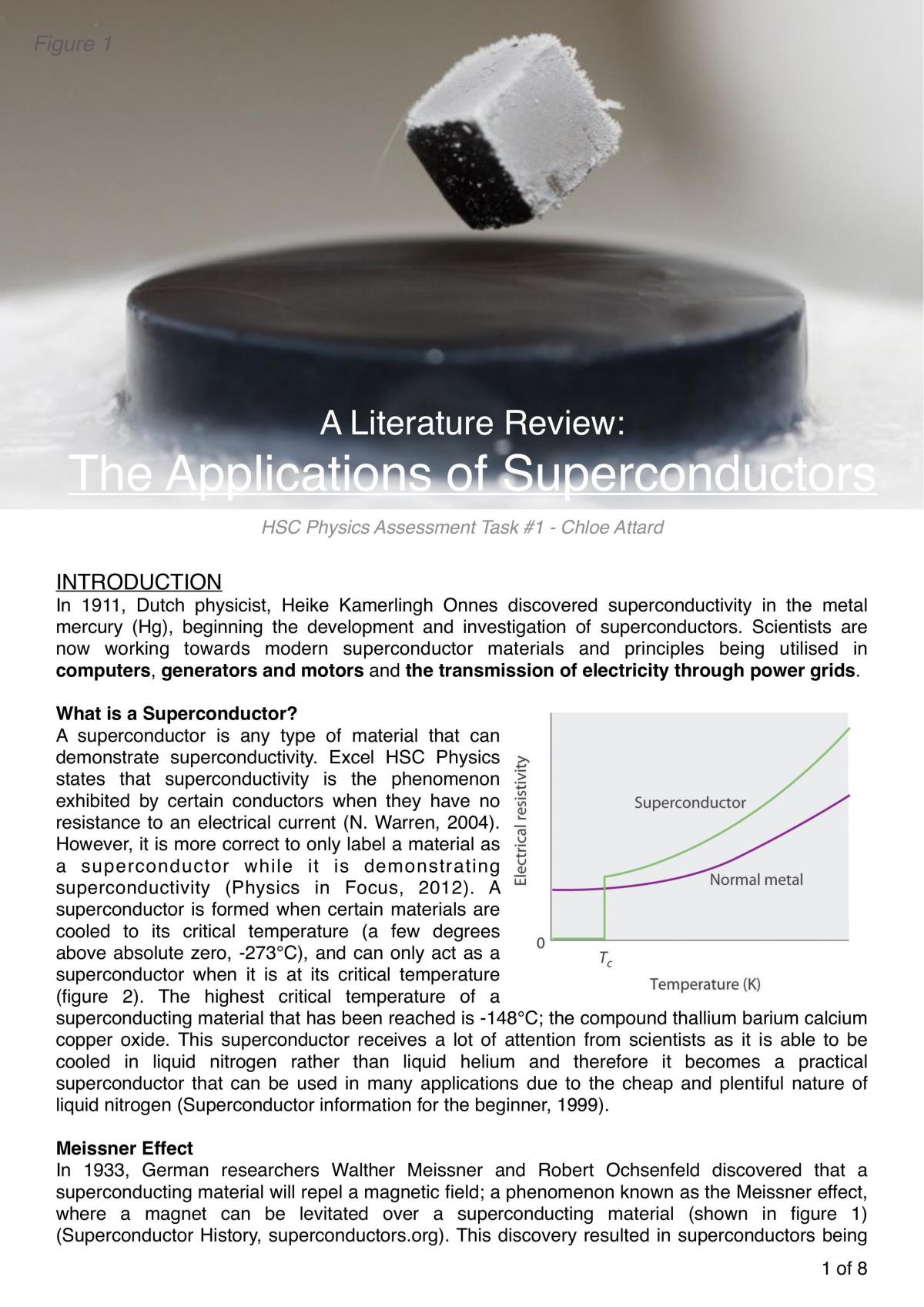 Superconductor Literature Report - Page 1