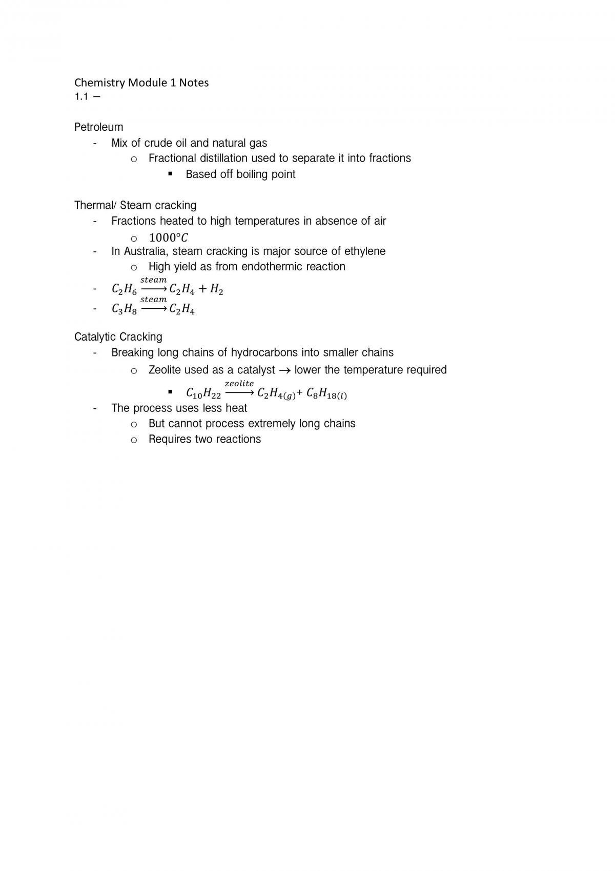 Production of Materials Notes - Page 1