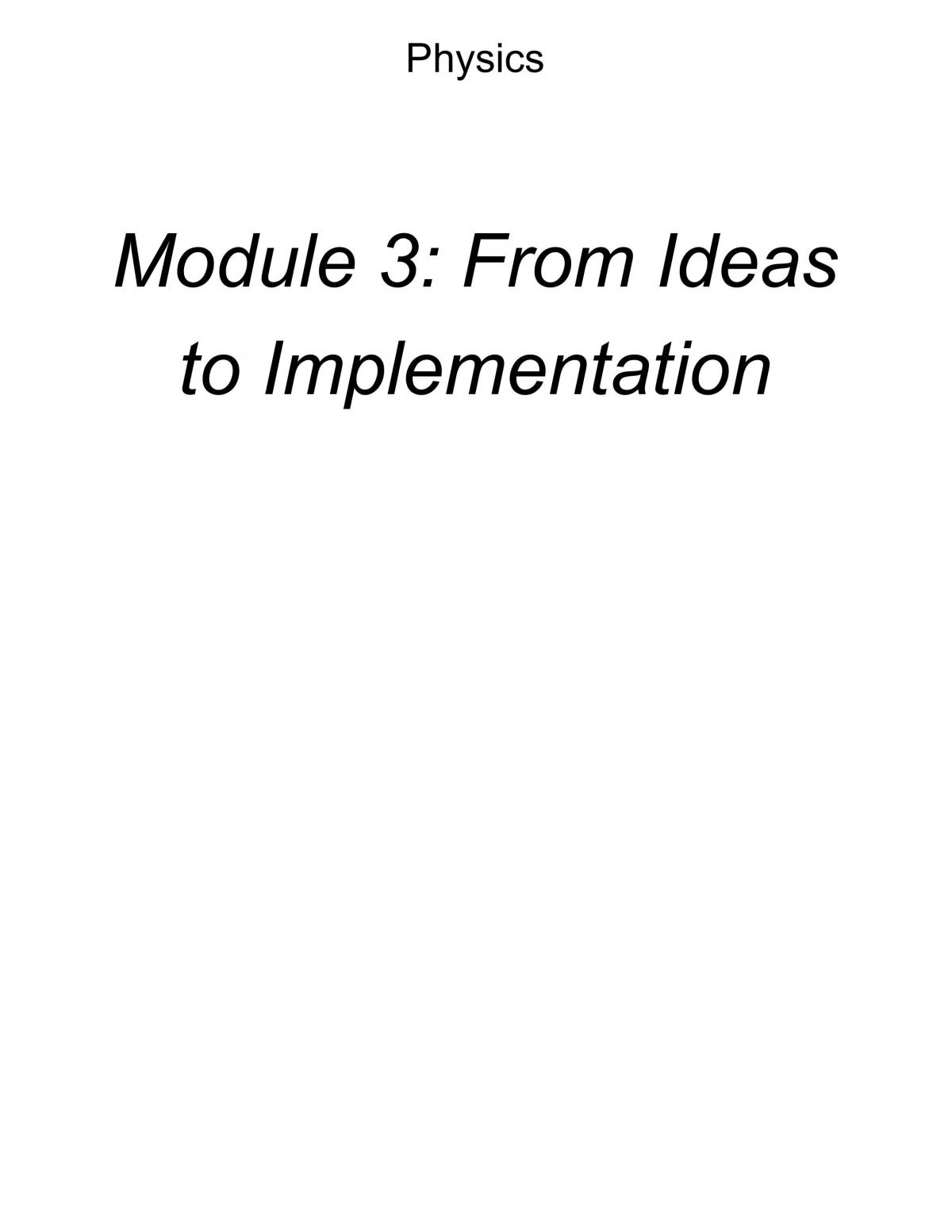 From Ideas to Implementation HSC Physics Notes - Page 1