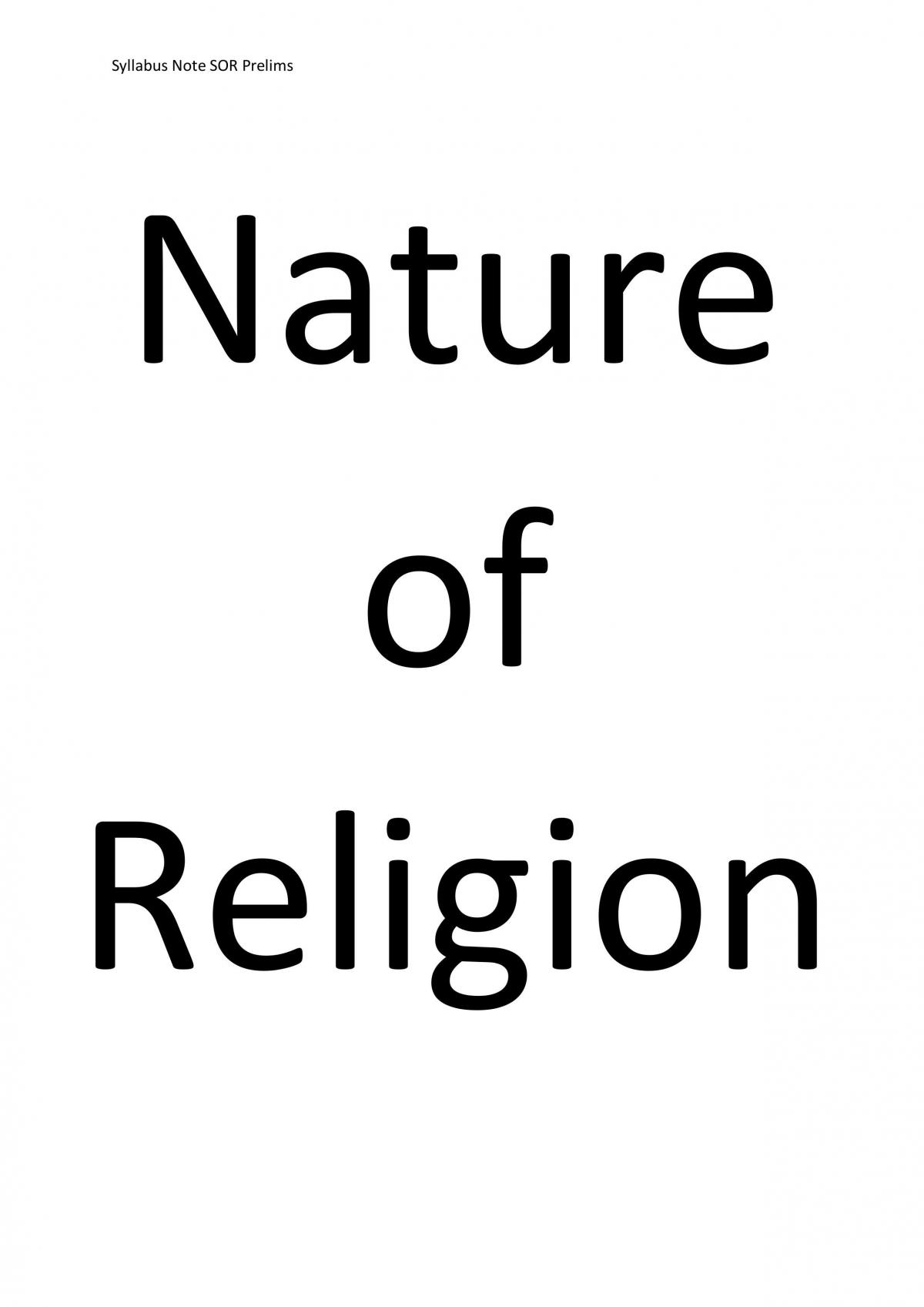 Religion Dot Point Notes - Page 1