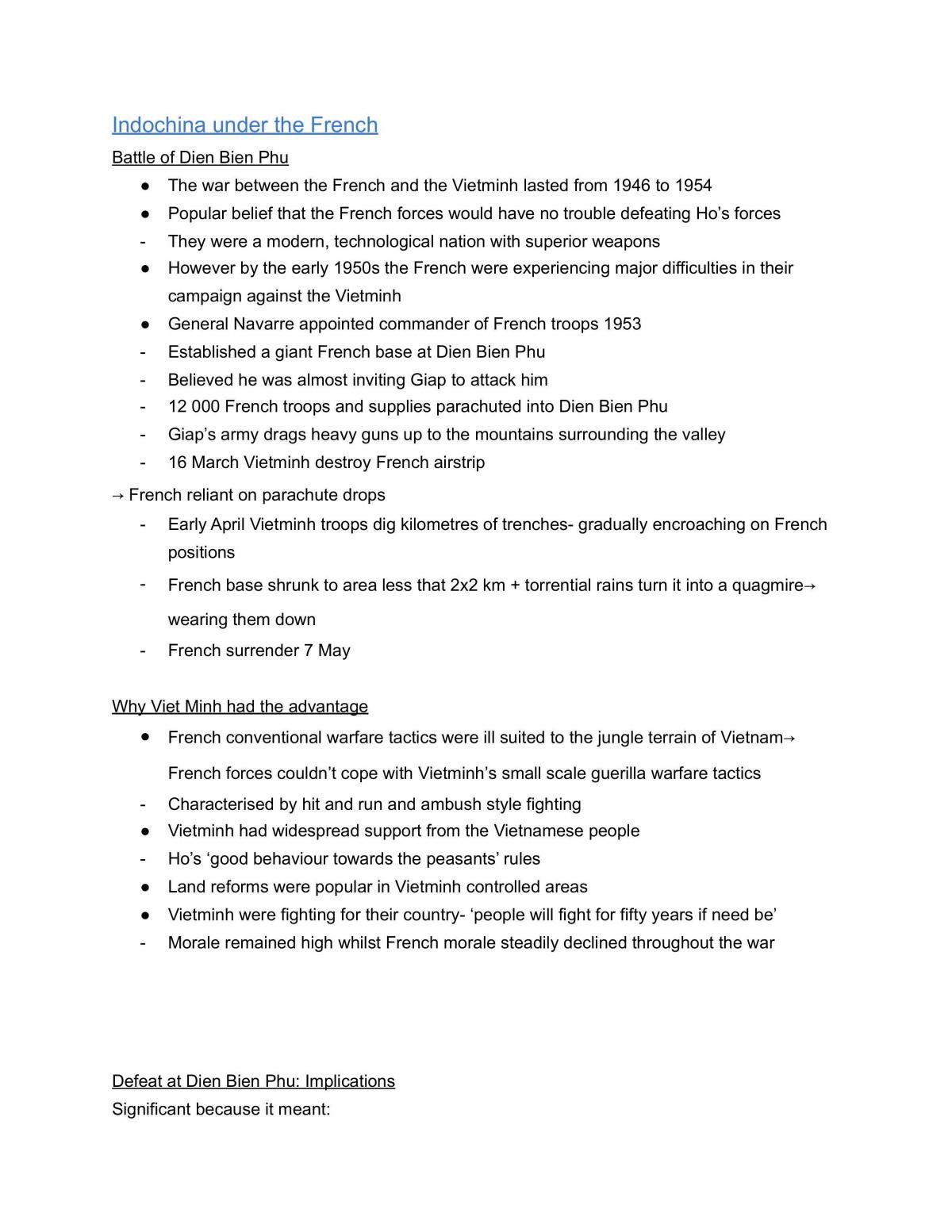 HIST253 Indochina Notes  - Page 1