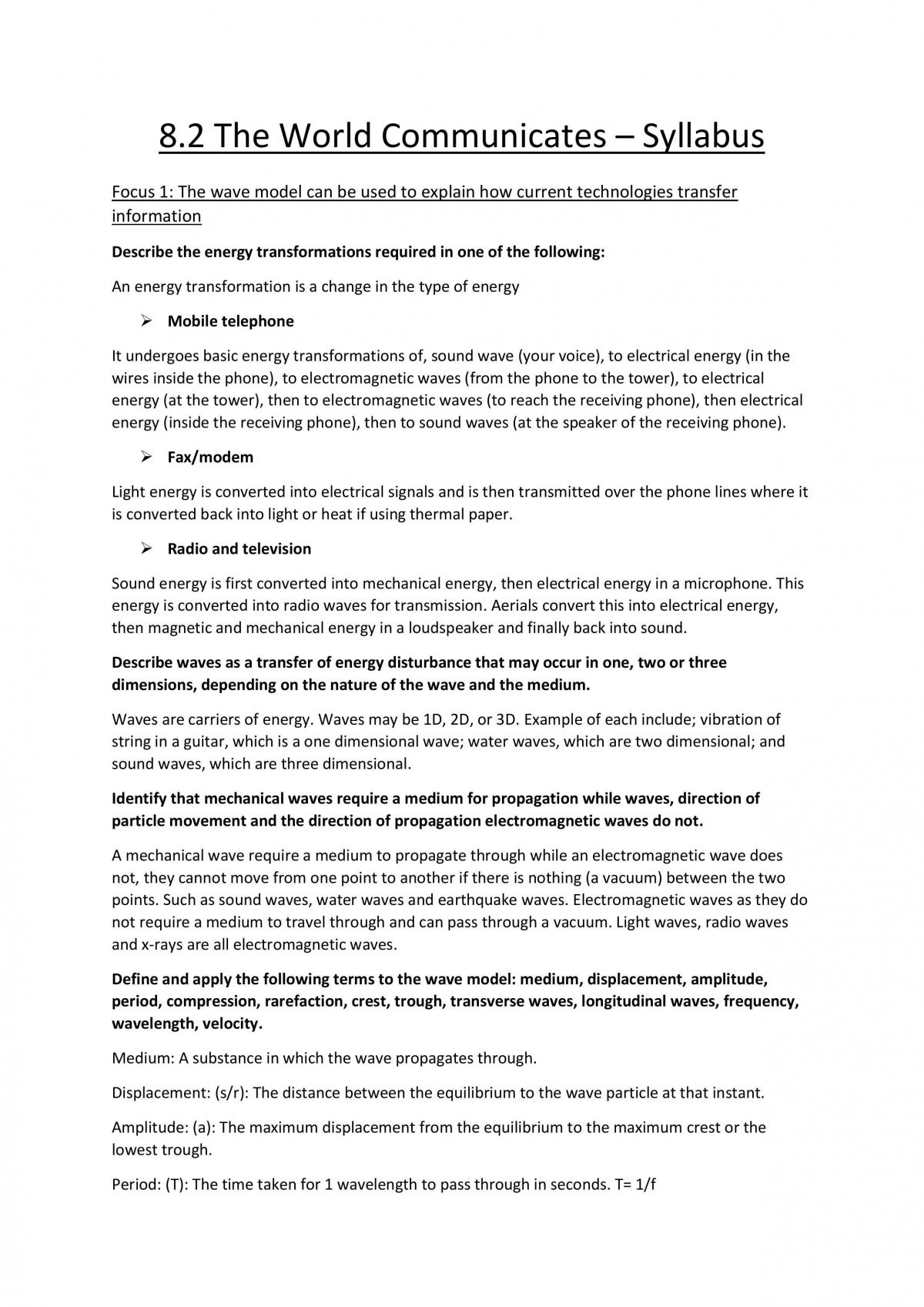 The World Communicates - Preliminary Physics Notes - Page 1