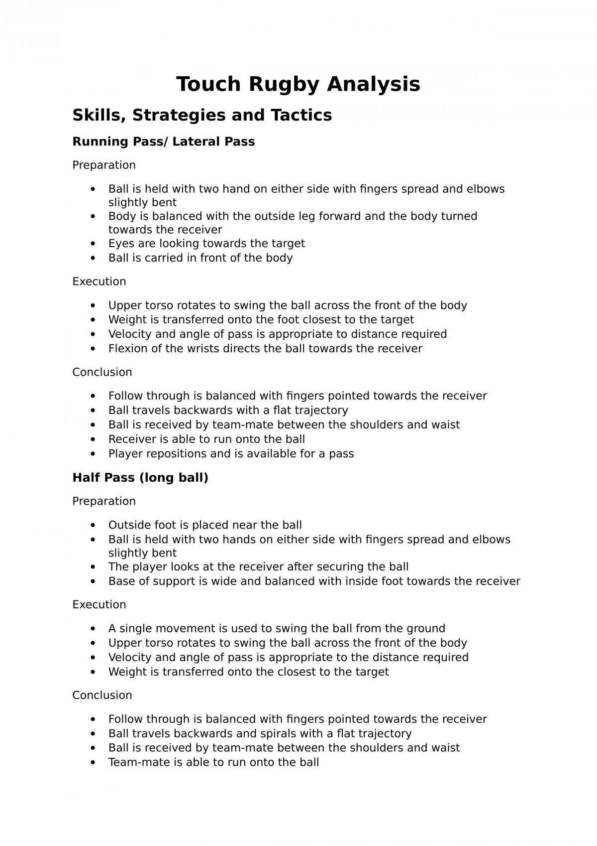 Biomechanical Analysis of Touch Rugby - Page 1