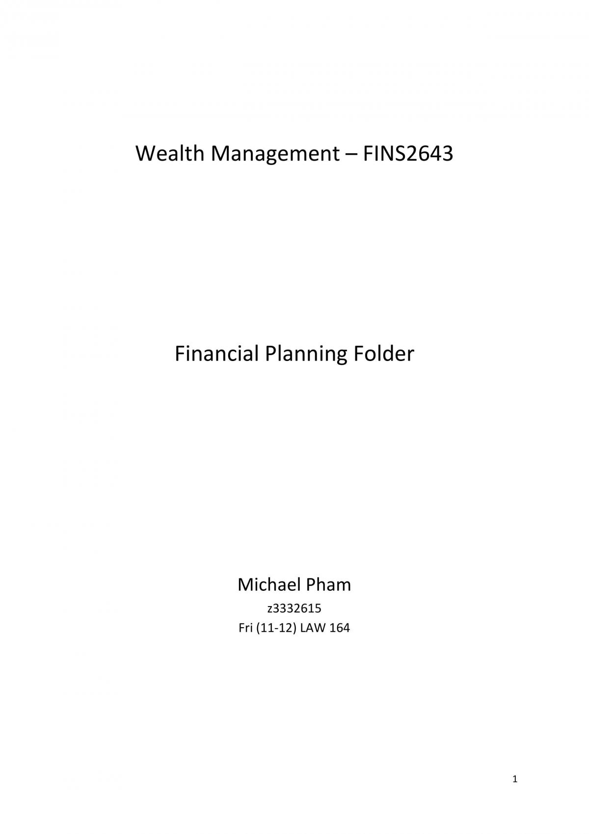 FINS2643 Assignment - Page 1