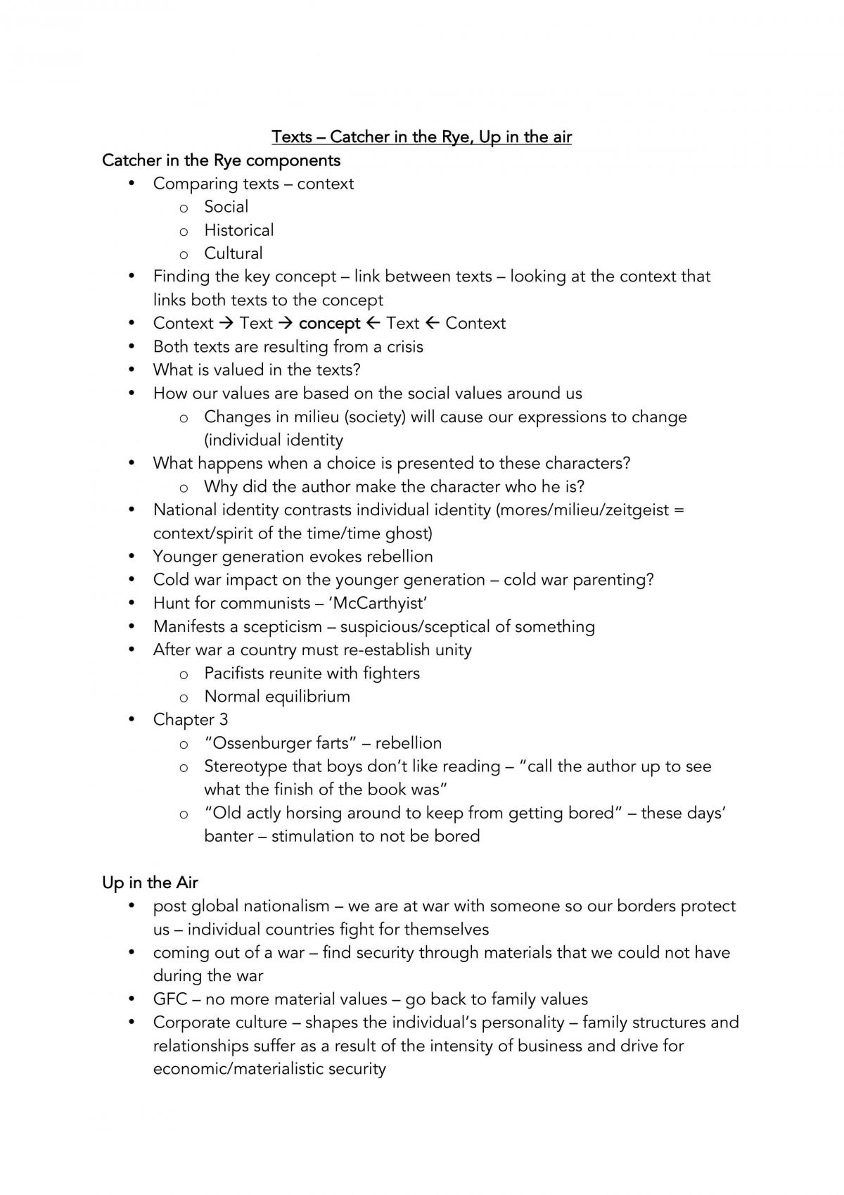 English Up in the Air Notes - Page 1