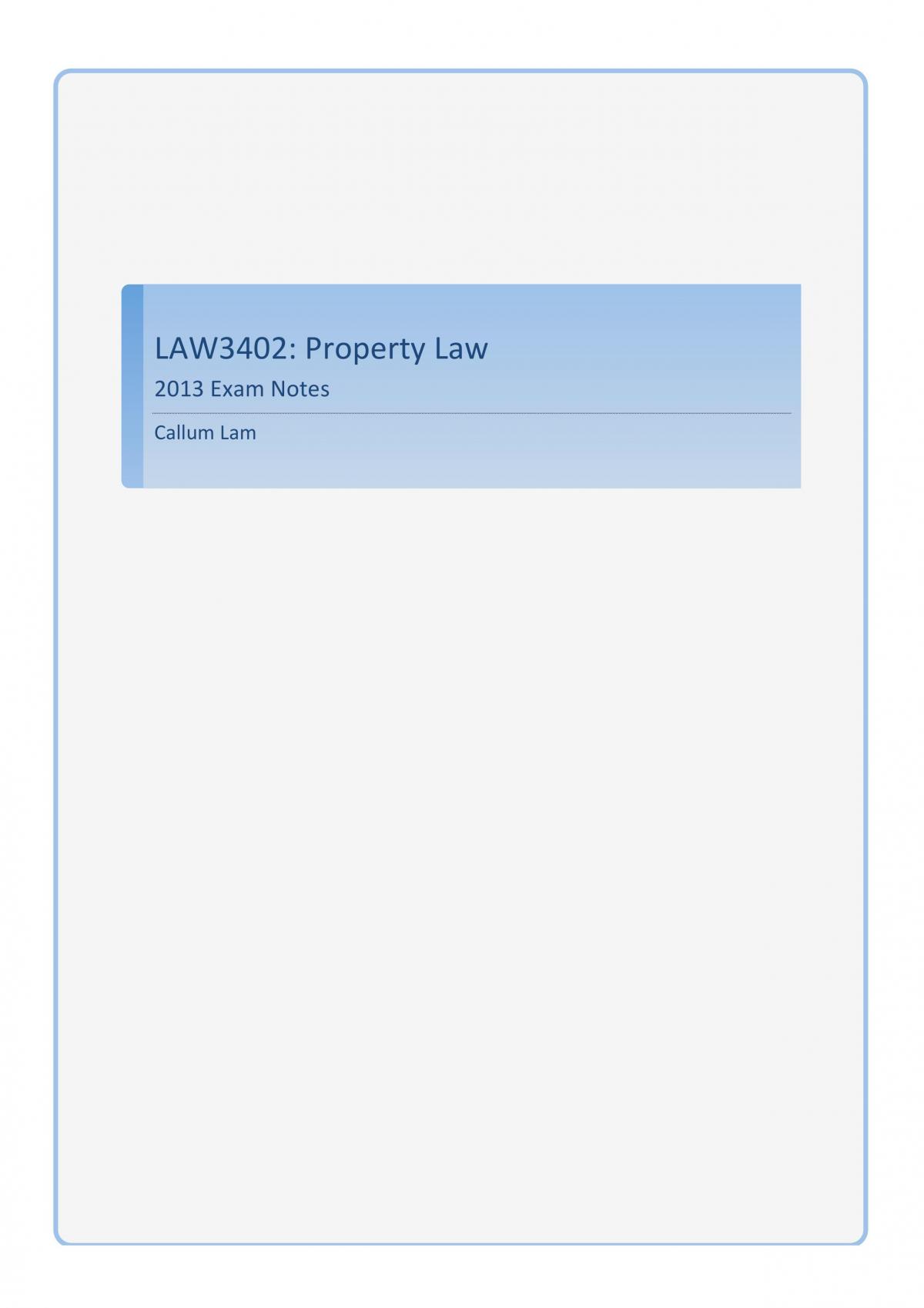 Property B Exam Notes - Page 1