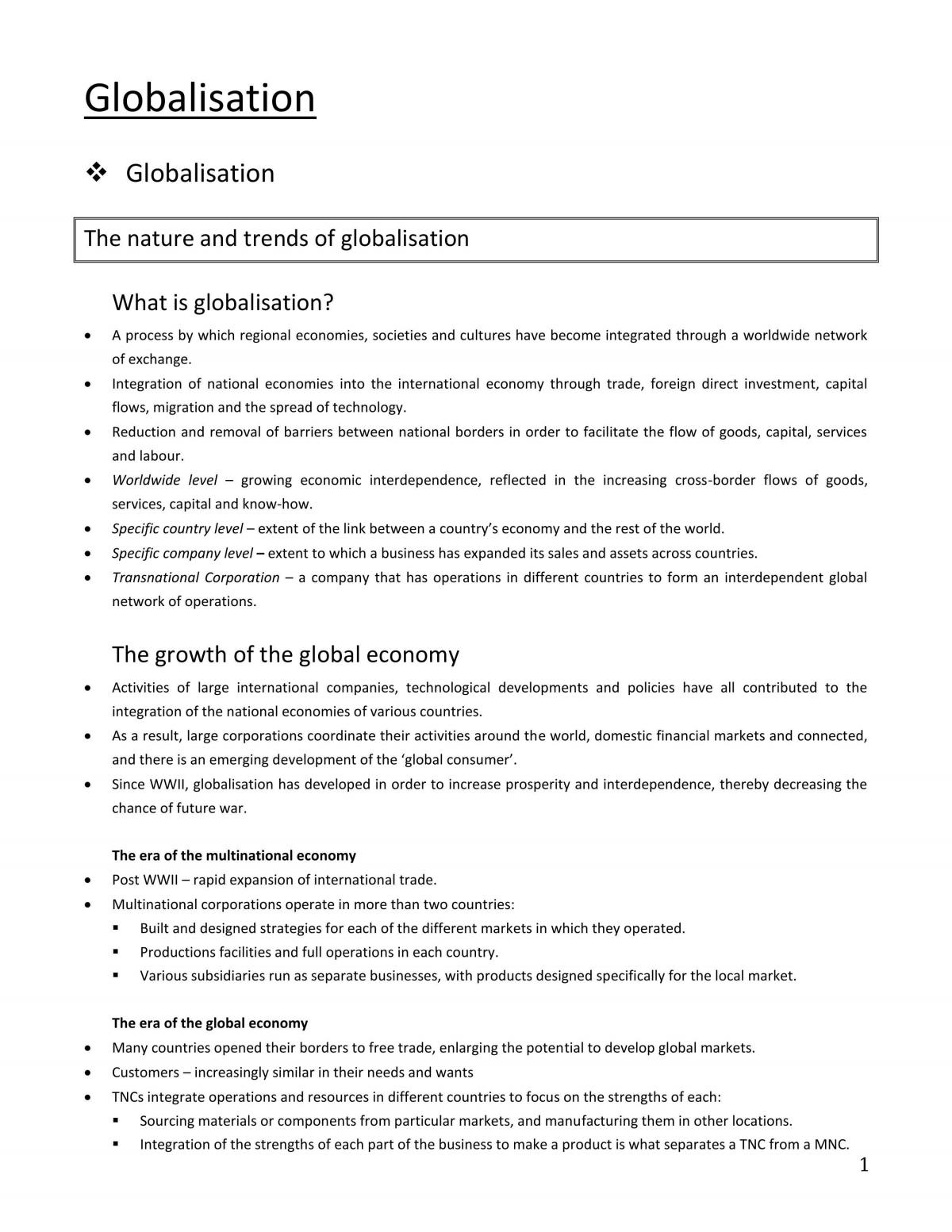 Business Studies Notes - Page 1