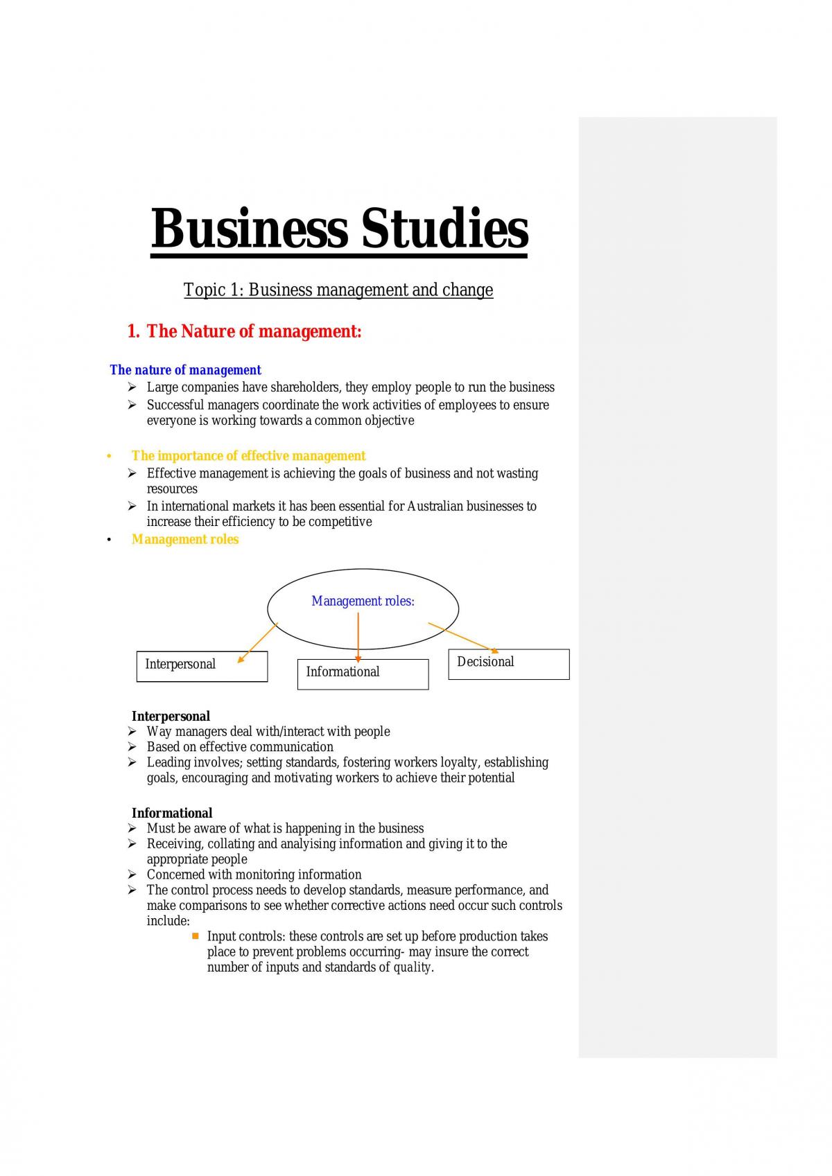 presentation business studies notes