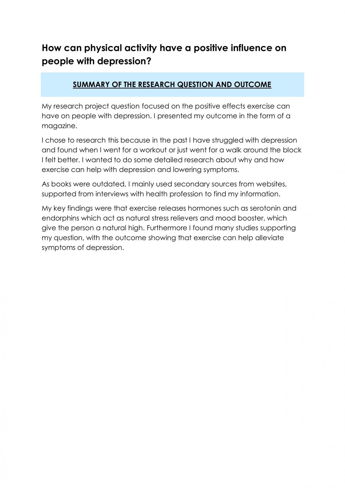 Research Project Evaluation - Page 1