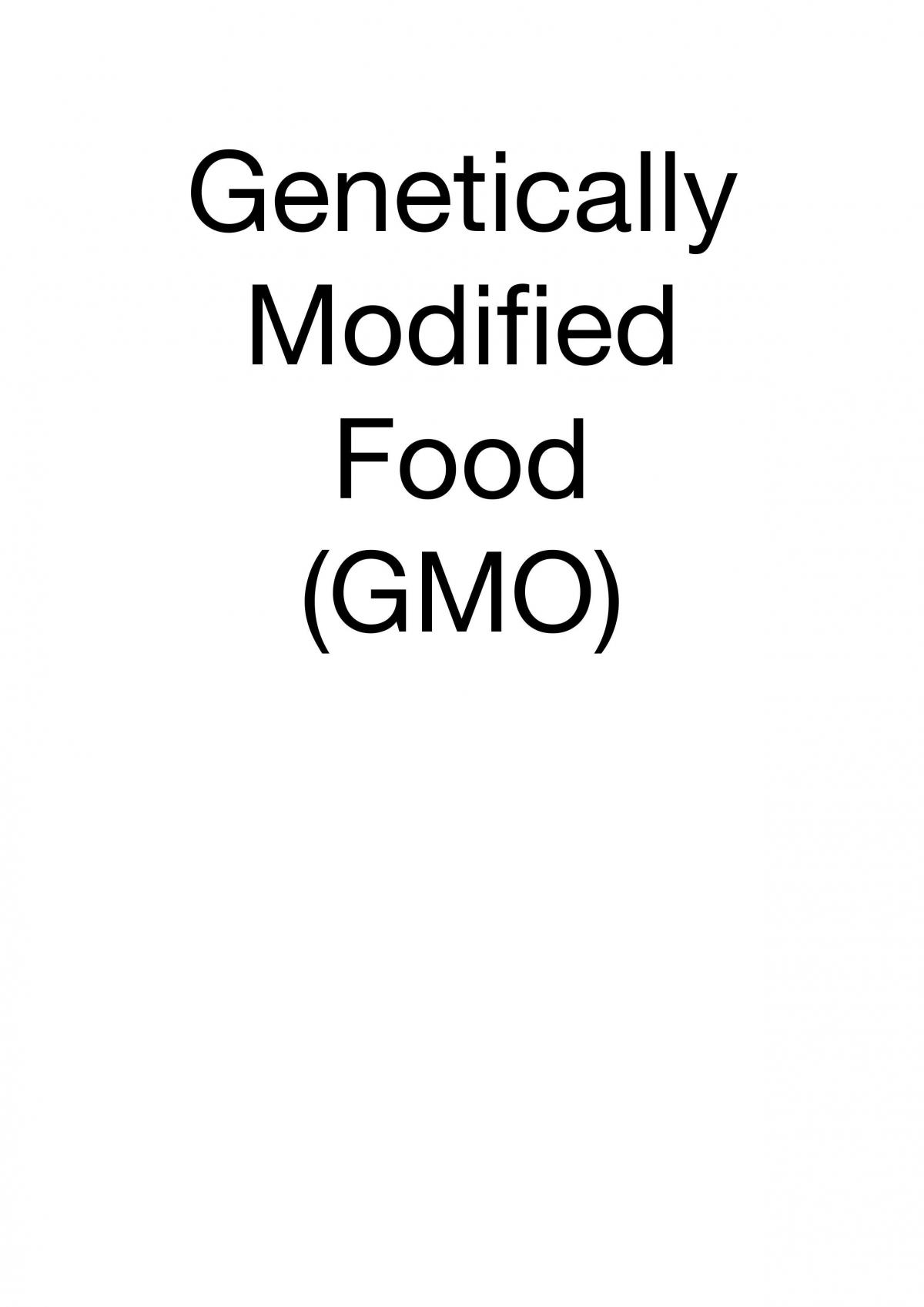 Genetically Modified Organisms Research - Page 1
