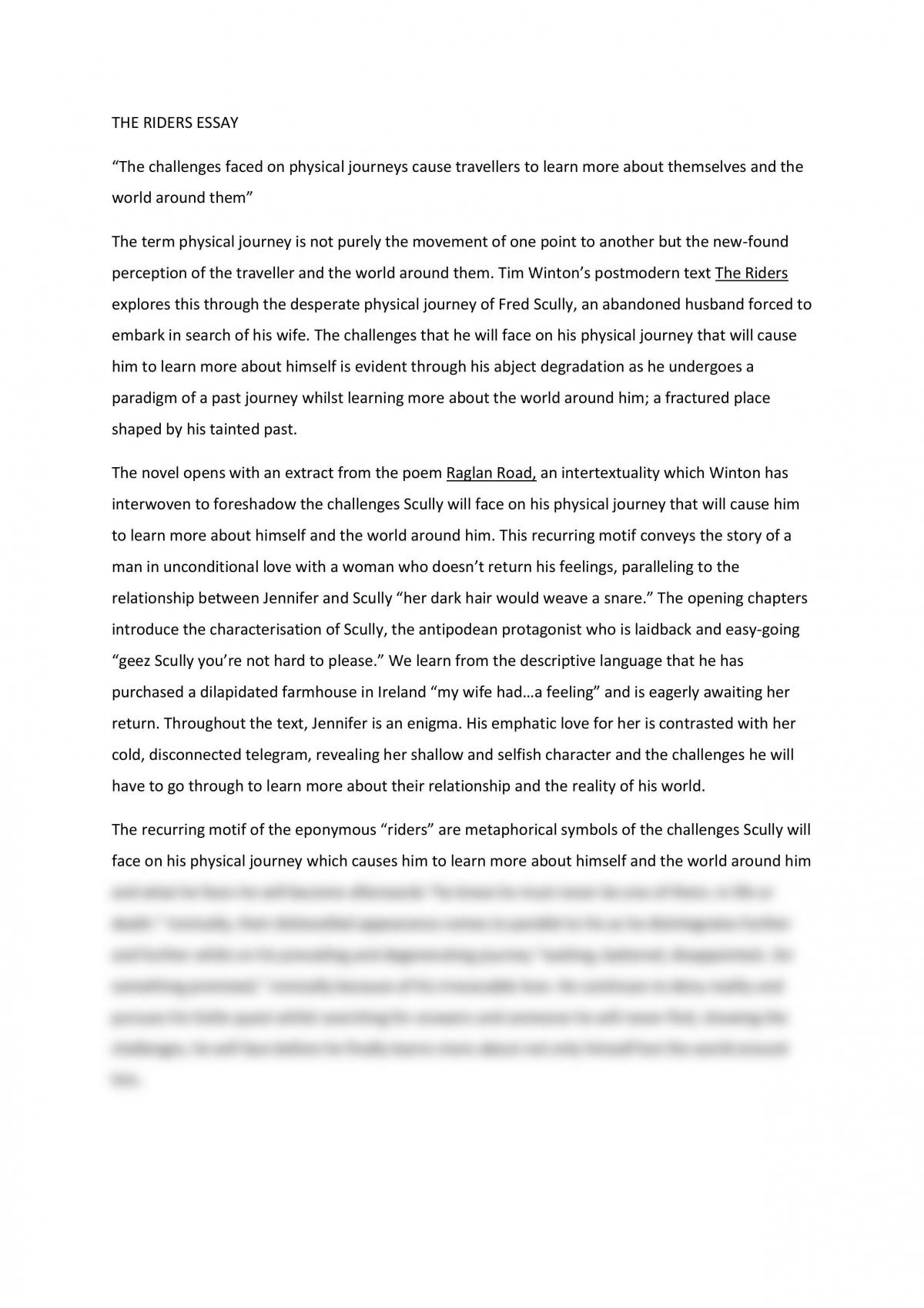 The Riders Essay - Page 1