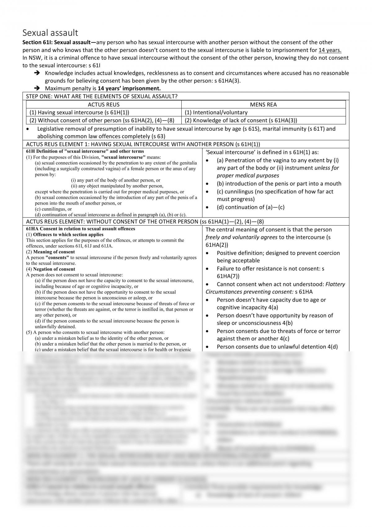Sexual Assault Exam Notes - Page 1