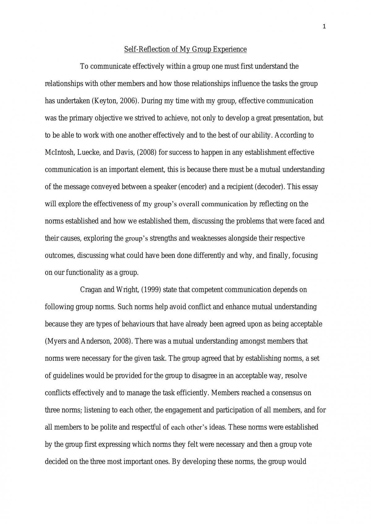 COMU1030 Effective Group Communication Essay - Page 1