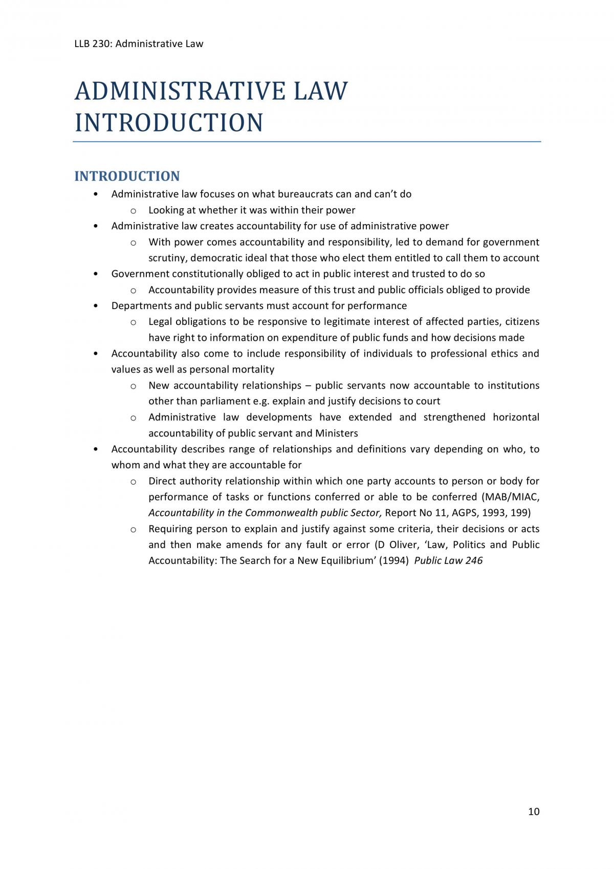 LLB230 Admin Law Exam Notes - Page 10