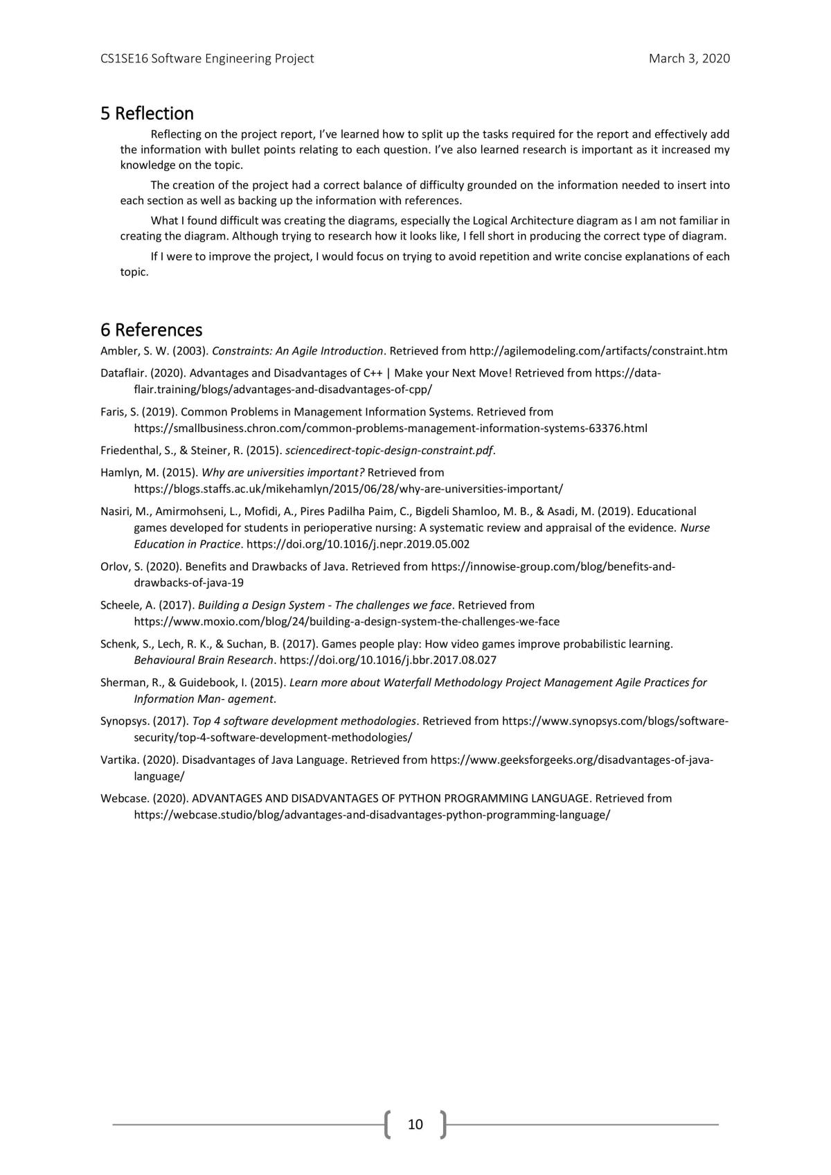 Software Engineering Individual Project Report - Page 0