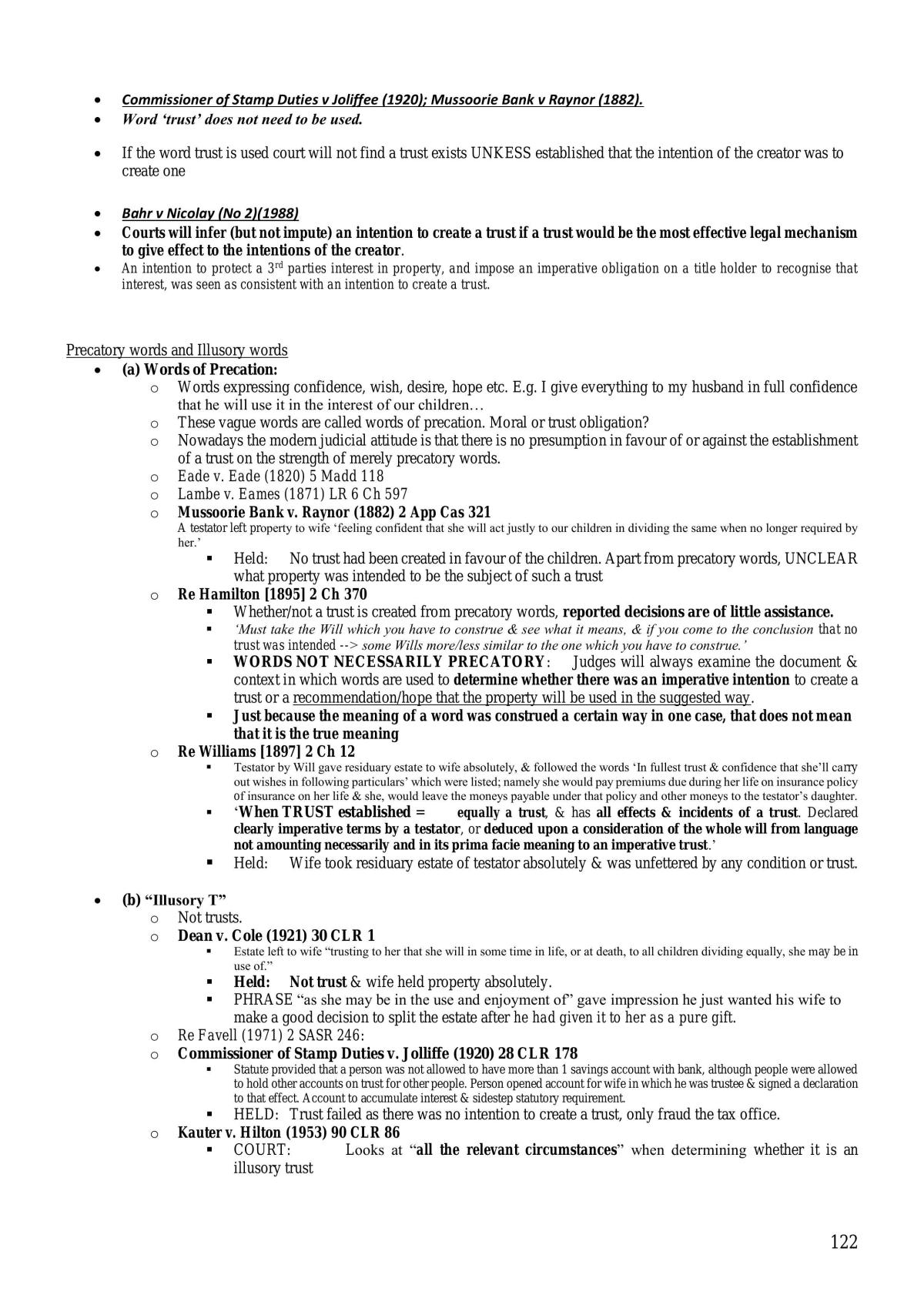 Equity and Trusts Complete Study Notes - 163 Pages - Page 122