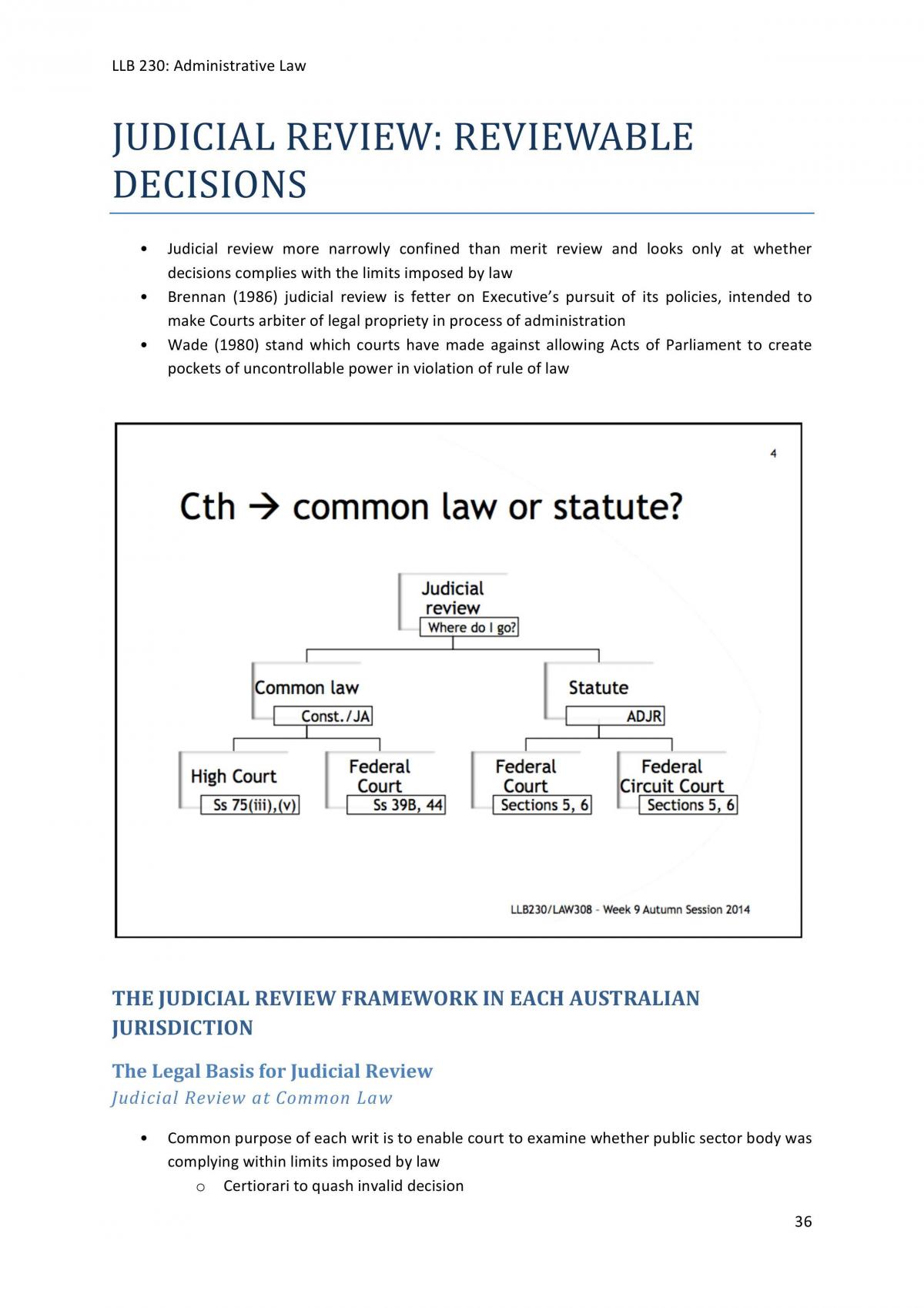 LLB230 Admin Law Exam Notes - Page 36